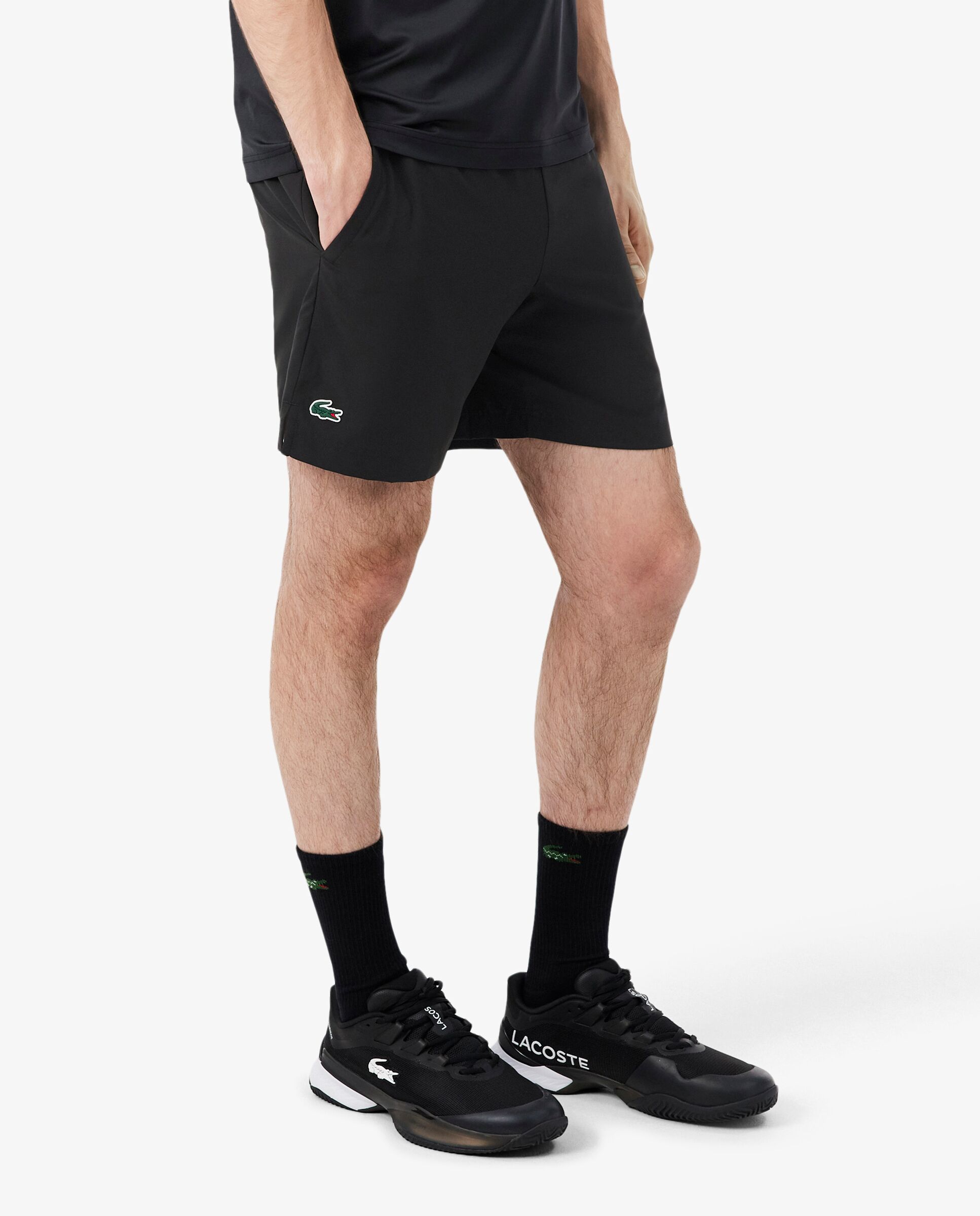 Pantalones cortos de hombre de tenis reflectantes ultra dry en verde - Lacoste - Negro Negro-3