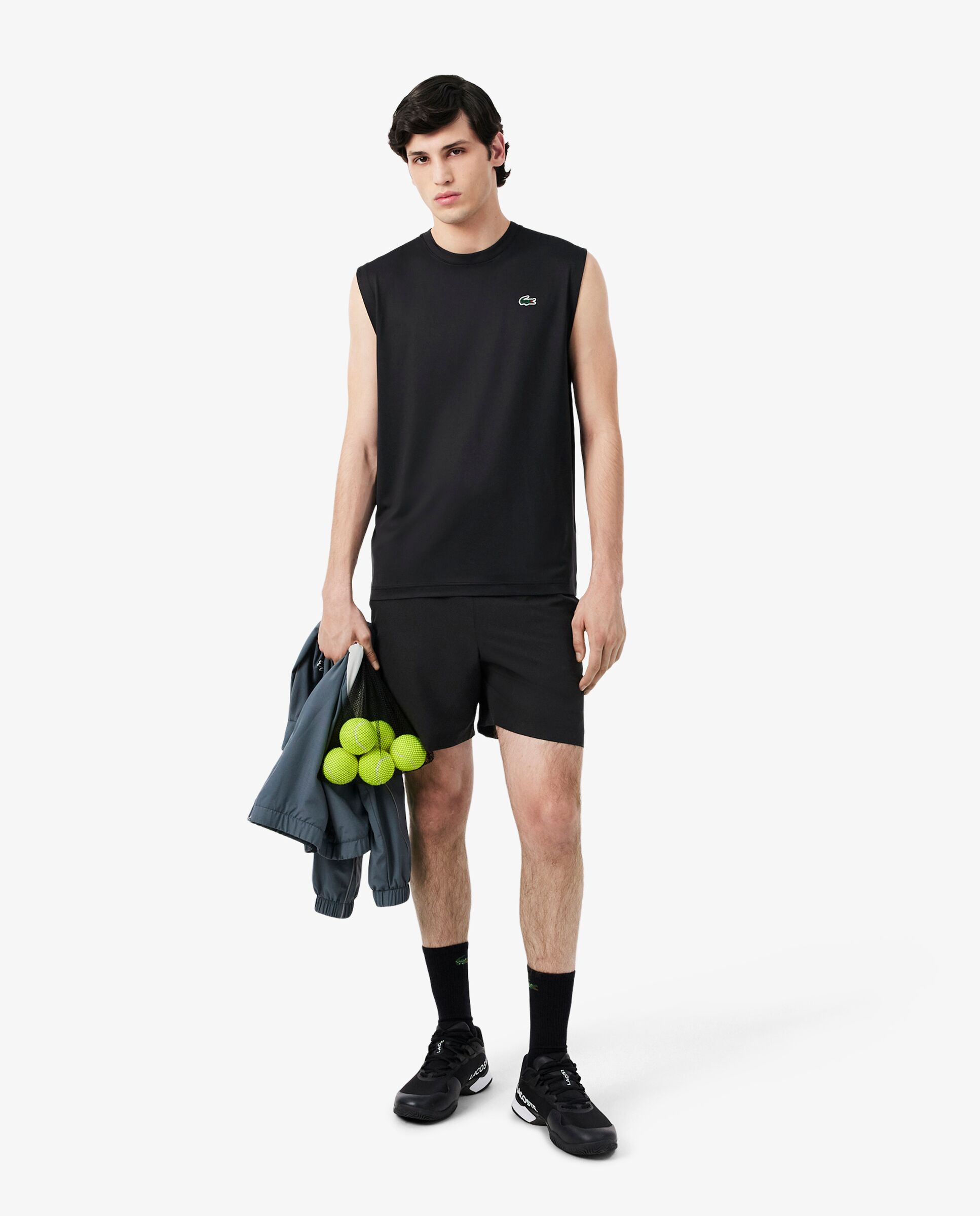 Pantalones cortos de hombre de tenis reflectantes ultra dry en verde - Lacoste - Negro Negro-4