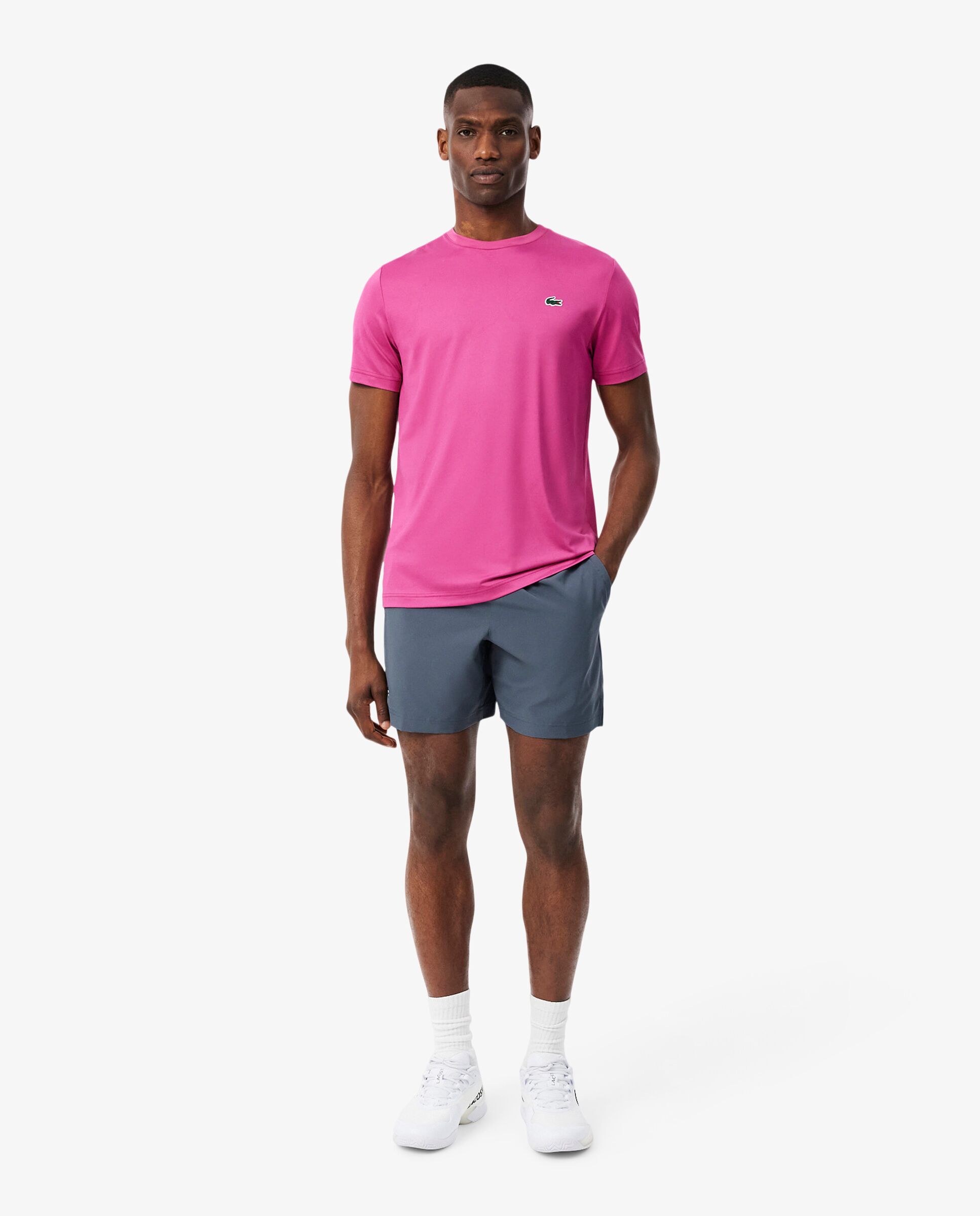 Pantalones cortos de hombre de tenis reflectantes ultra dry en verde - Lacoste - Gris Gris-1