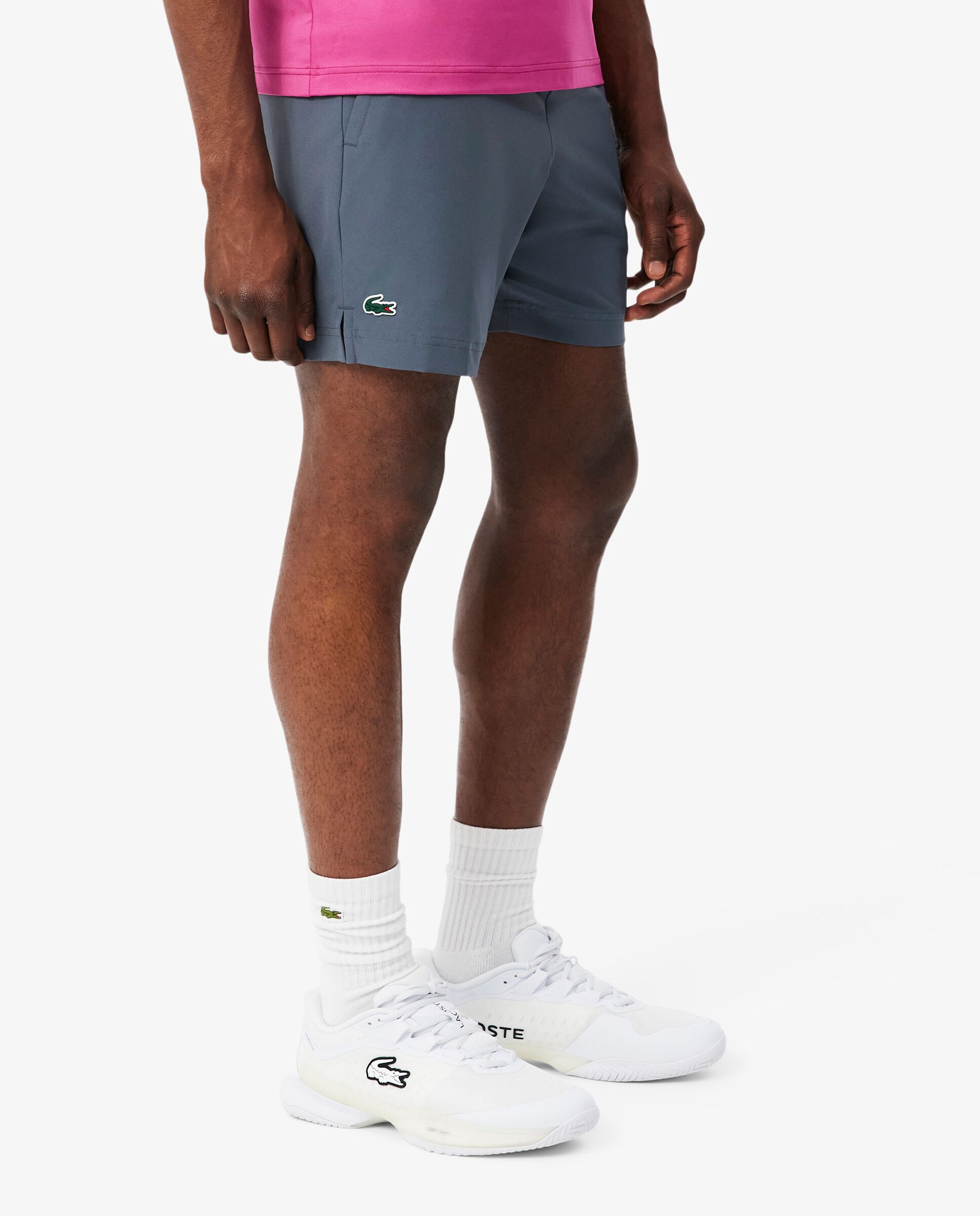 Pantalones cortos de hombre de tenis reflectantes ultra dry en verde - Lacoste - Gris Gris-3
