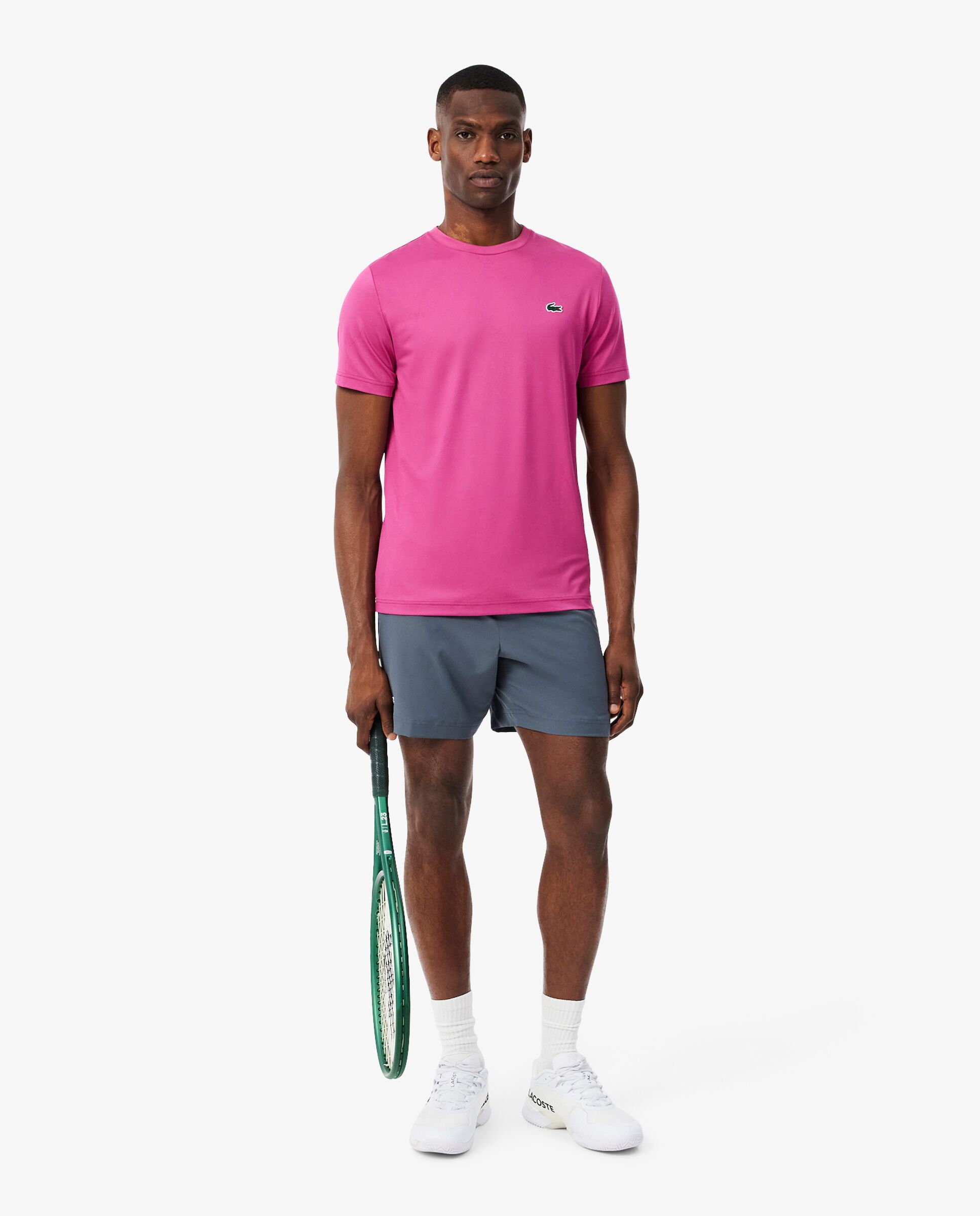 Pantalones cortos de hombre de tenis reflectantes ultra dry en verde - Lacoste - Gris Gris-4