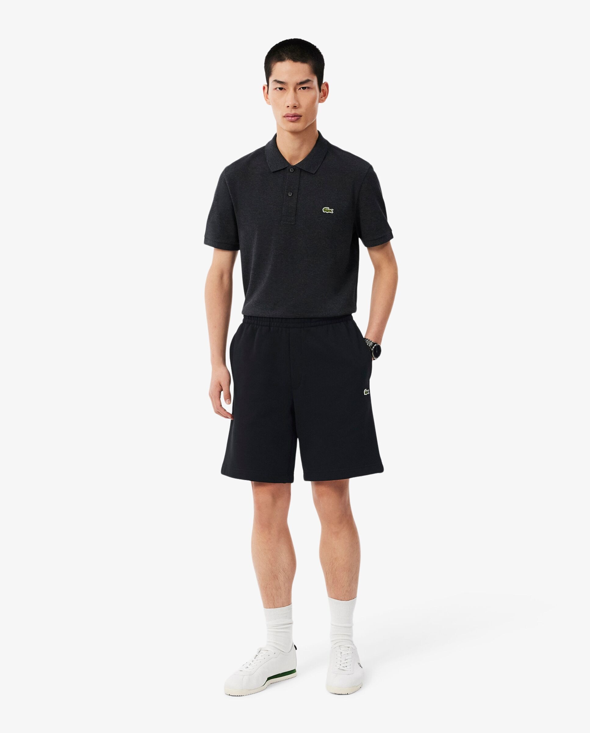 Bermudas de hombre corto de felpa en blanco - Lacoste - Negro Negro-1