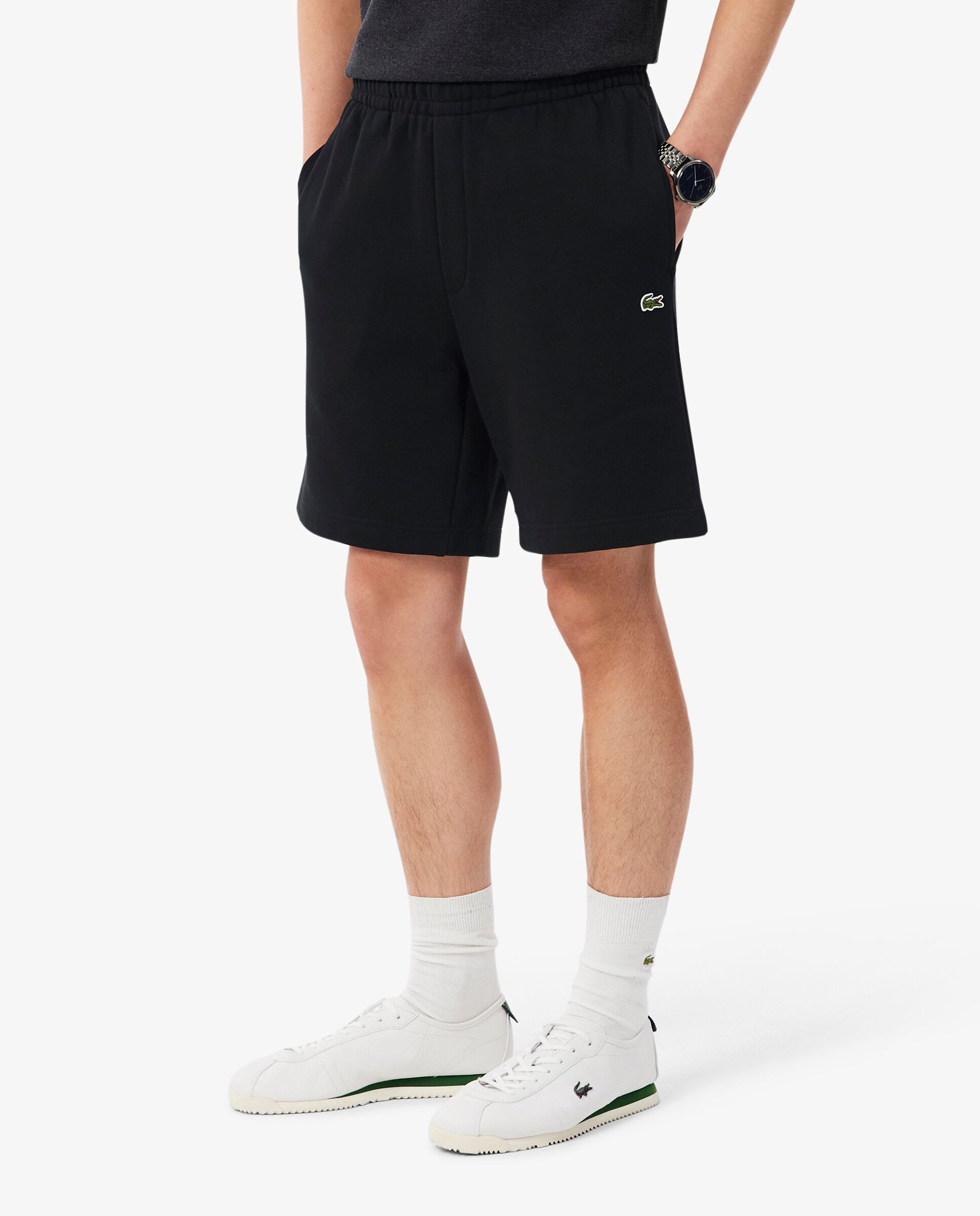 Bermudas de hombre corto de felpa en blanco - Lacoste - Negro Negro-3