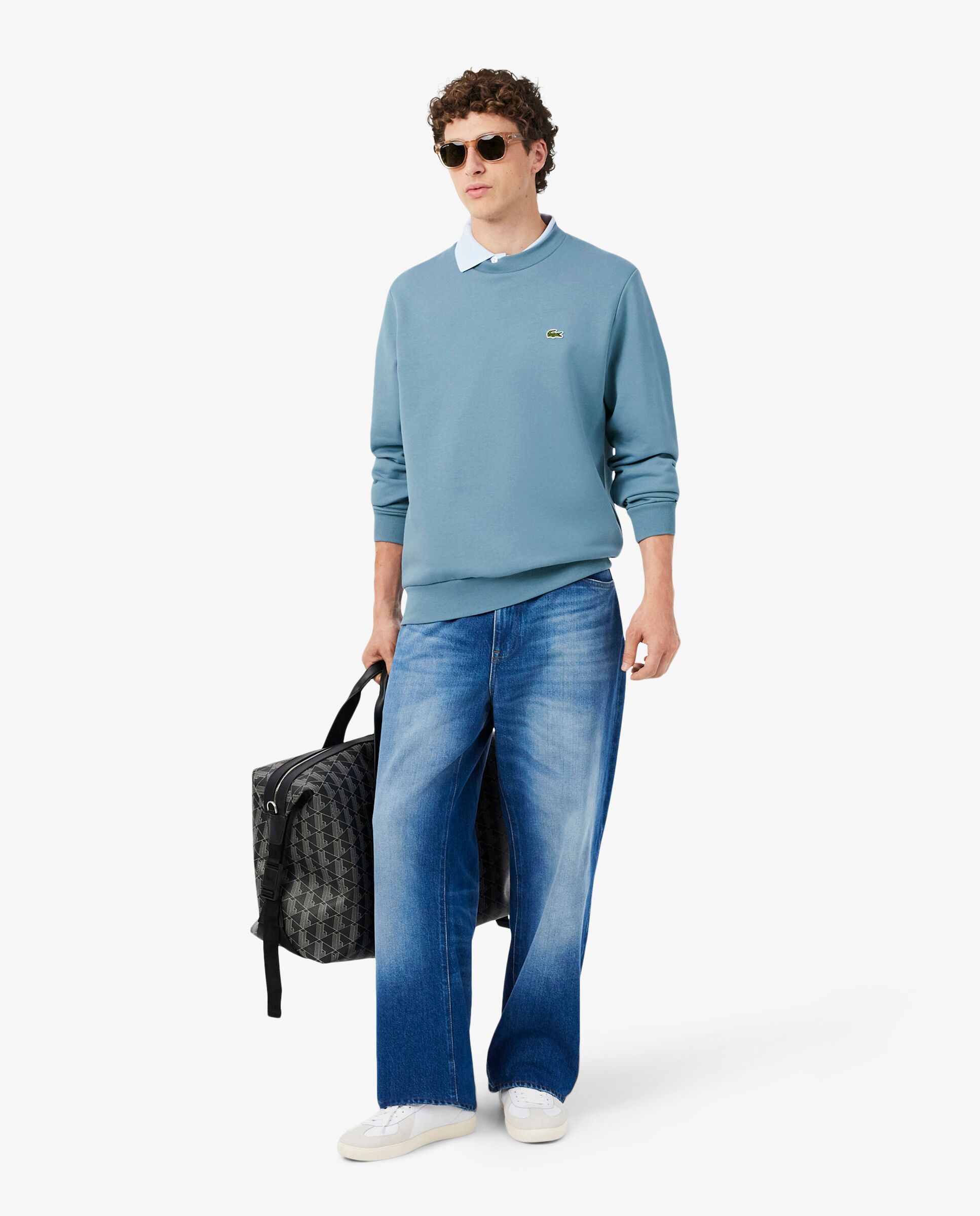 Sudaderas sin capucha de hombre - Lacoste - Azul anticuario Azul anticuario-4