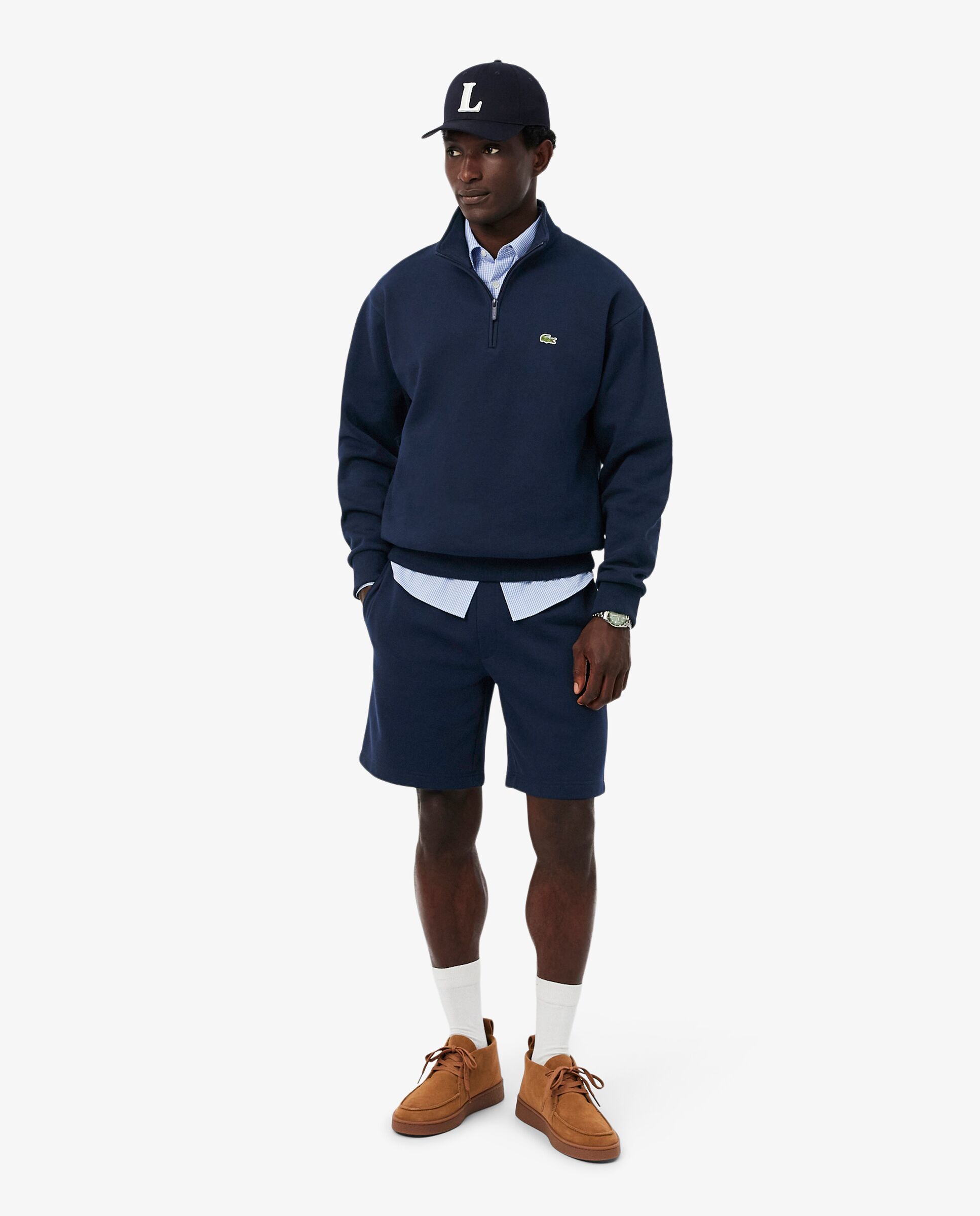 Bermudas de hombre corto de felpa en blanco - Lacoste - Azul marino Azul marino-1