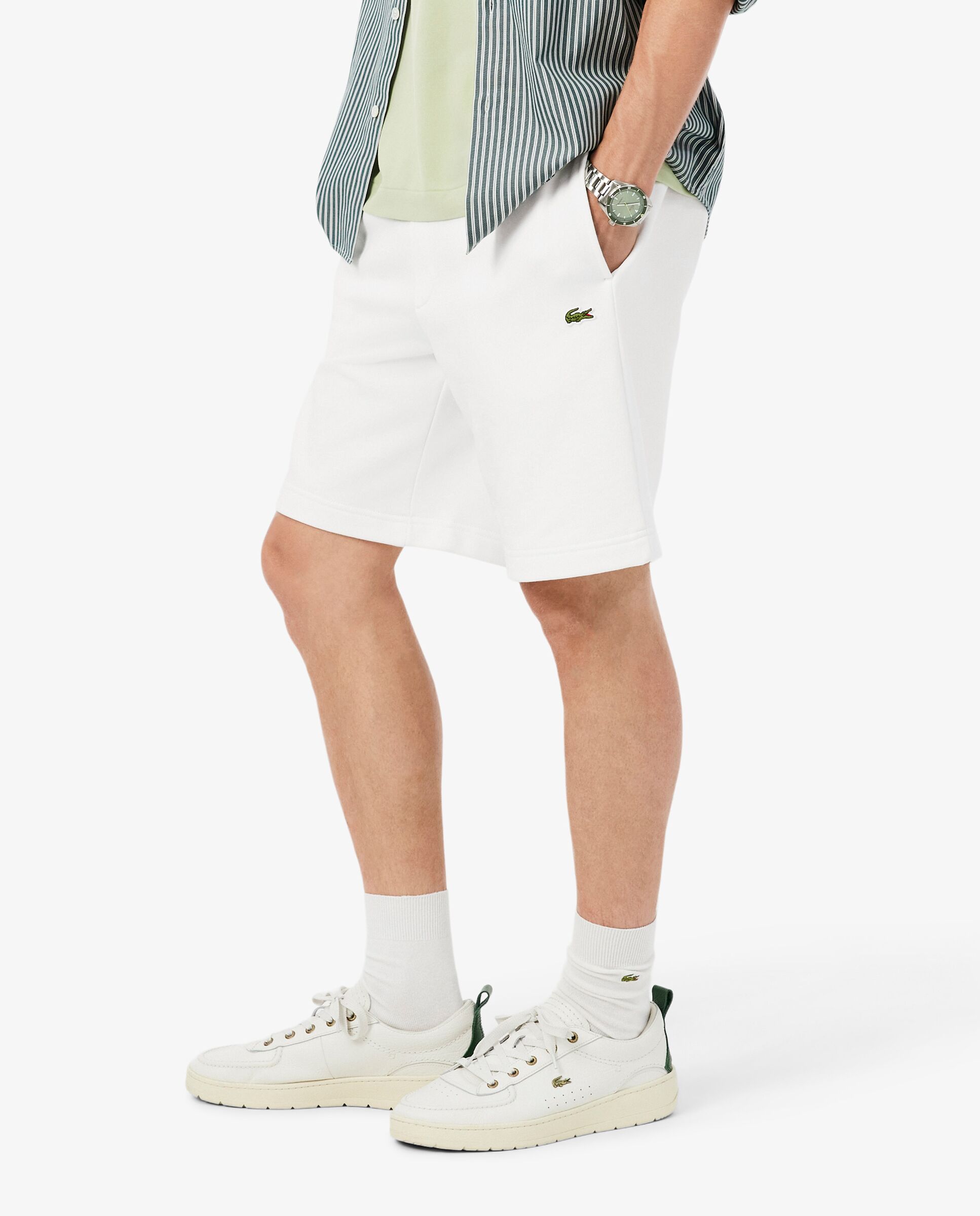 Bermudas de hombre corto de felpa en - Lacoste - Blanco Blanco-3