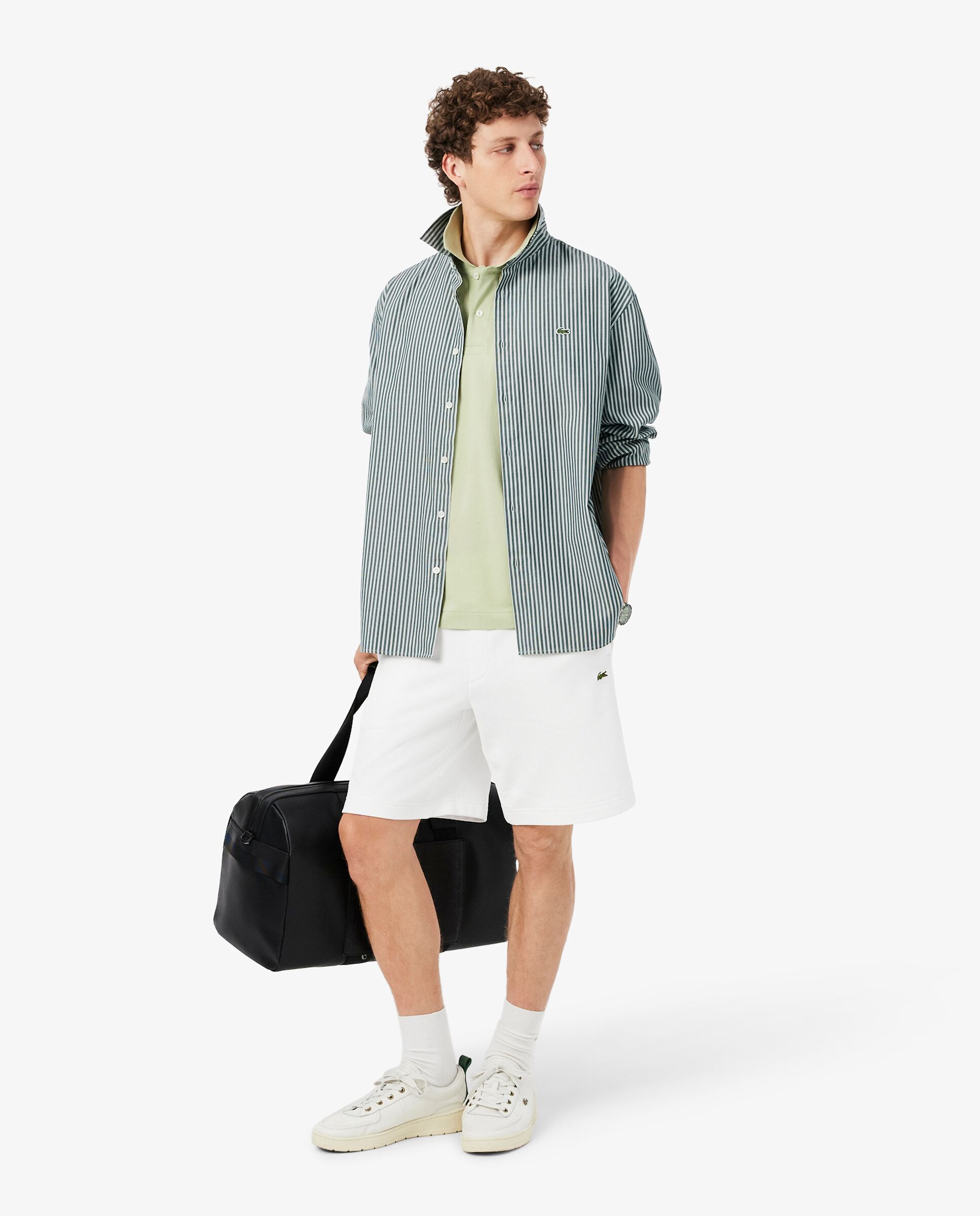 Bermudas de hombre corto de felpa en - Lacoste - Blanco Blanco-4