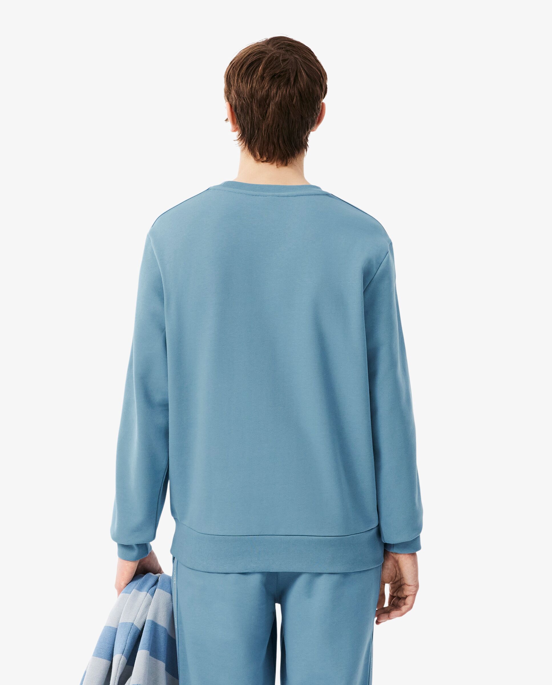 Sudadera de hombre de felpa con franja de rayas - Lacoste - Azul claro Azul claro-2
