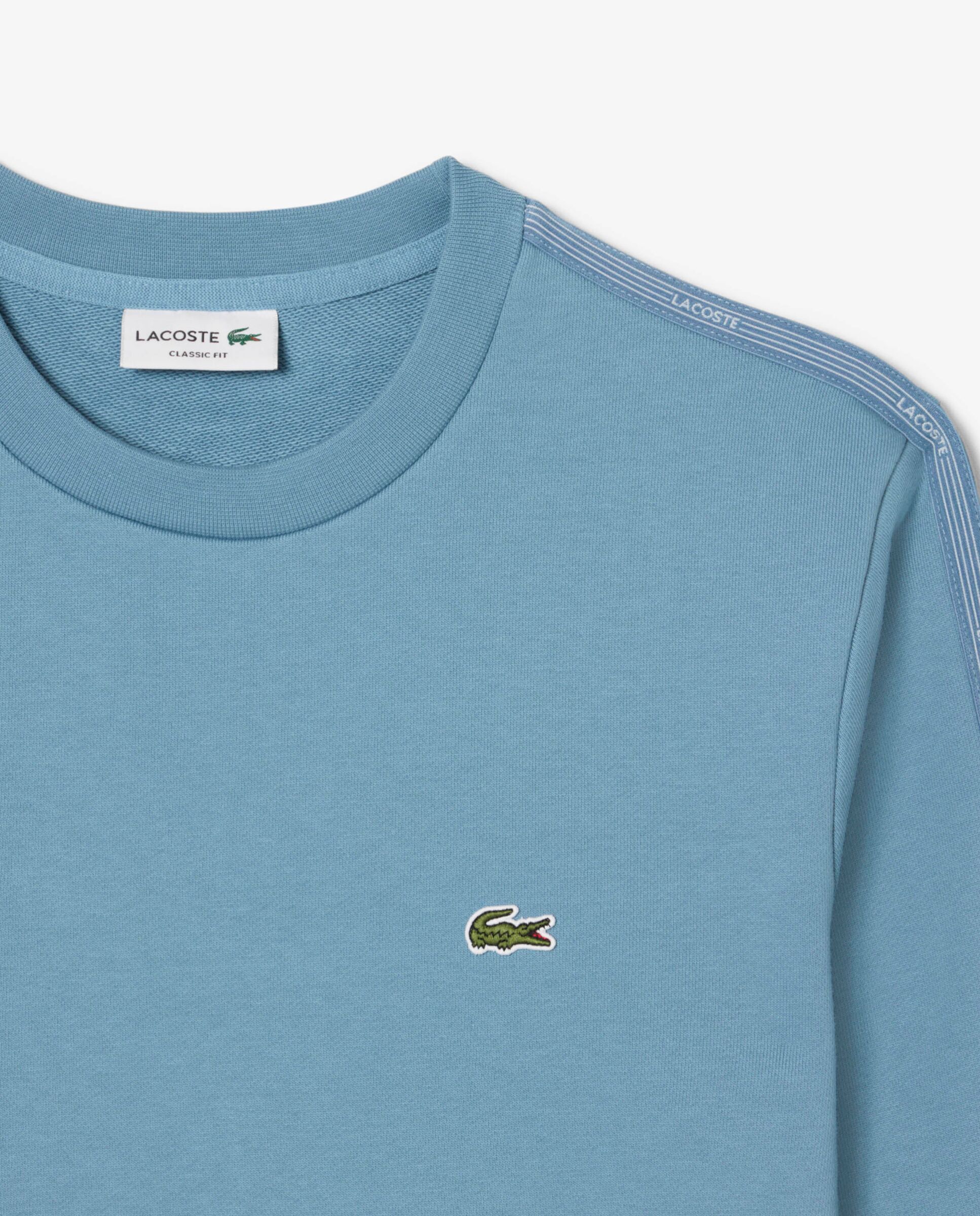 Sudadera de hombre de felpa con franja de rayas - Lacoste - Azul claro Azul claro-5