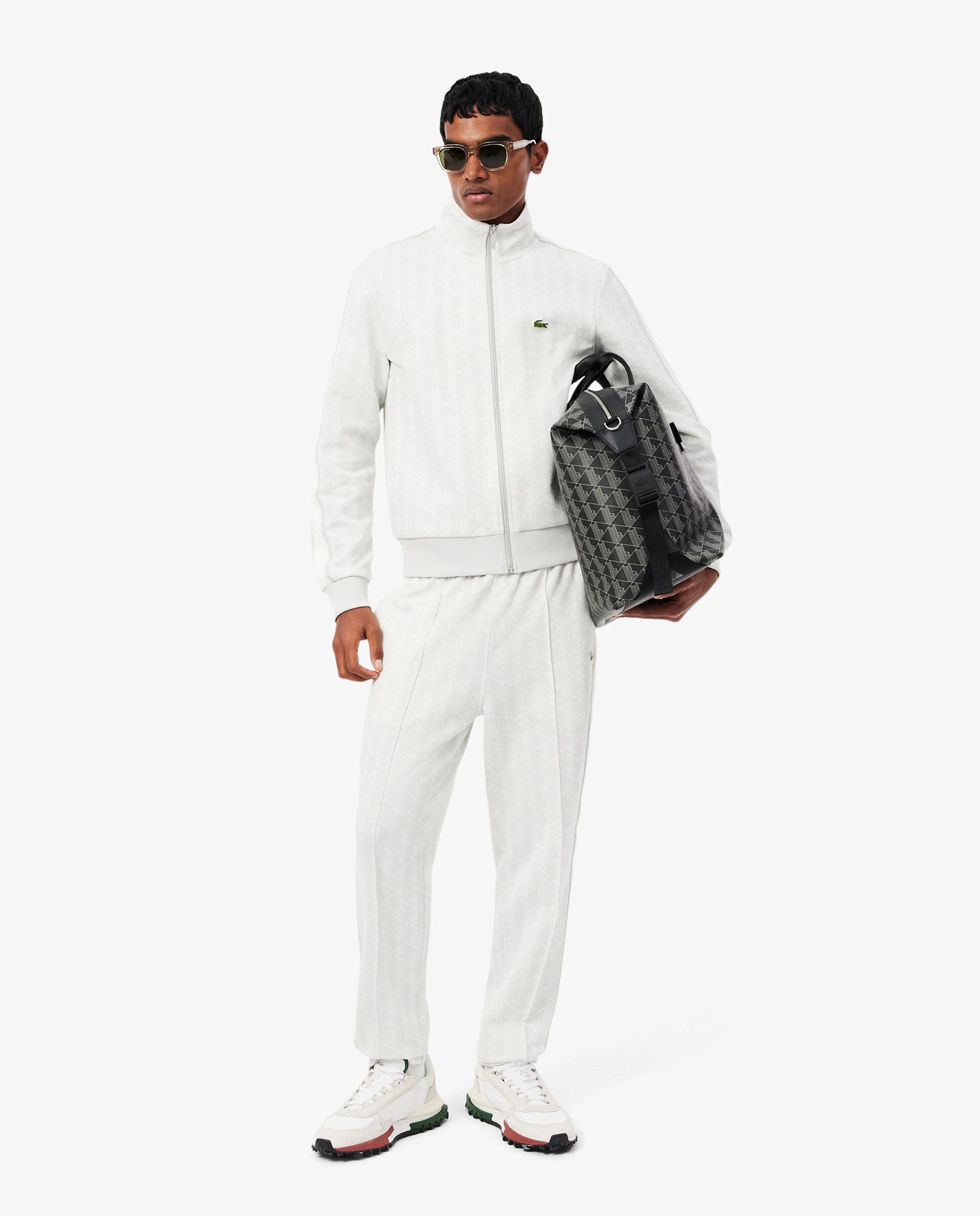 Chaqueta de hombre de chándal con cremallera de jacquard paris - Lacoste - Gris Gris-4