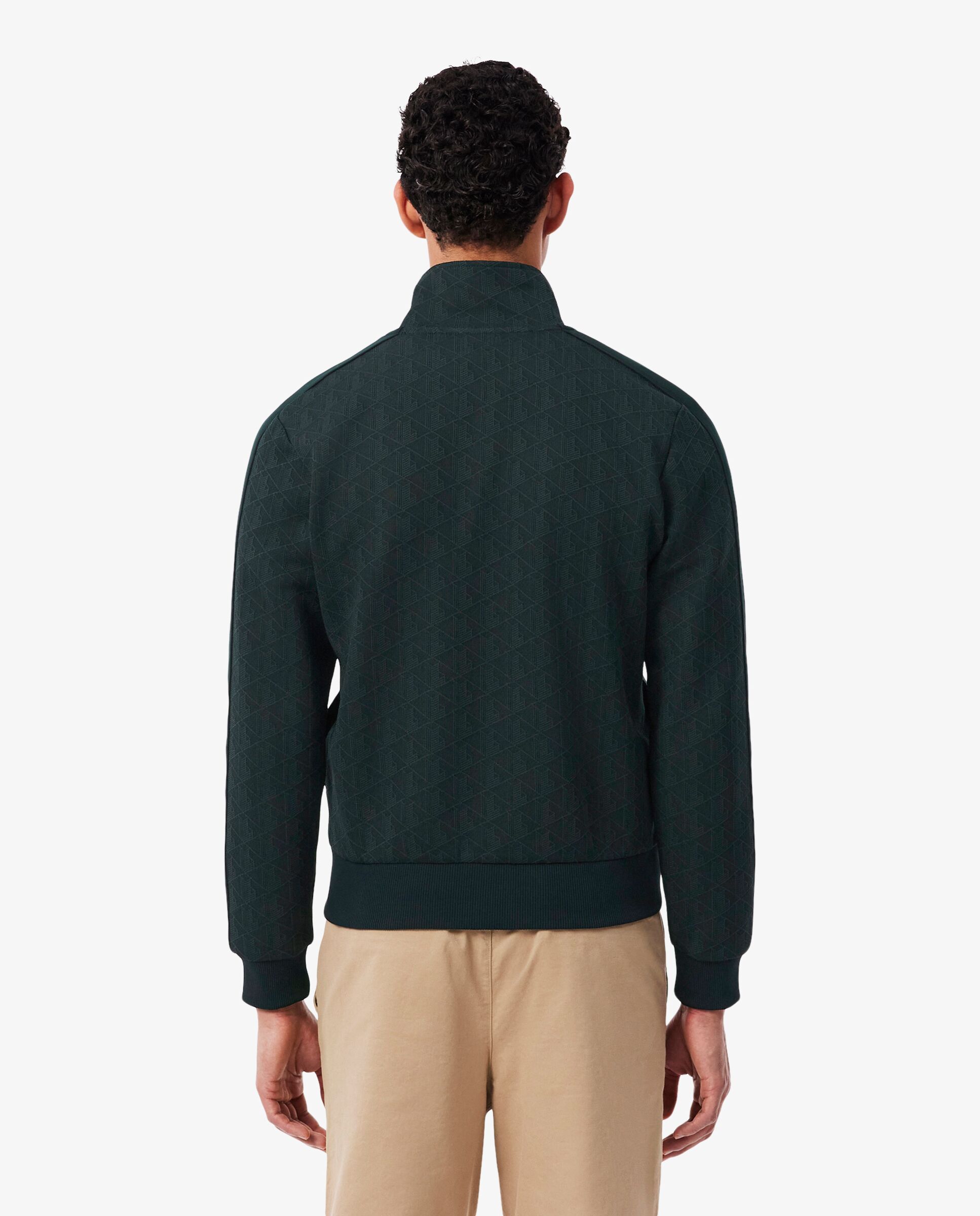 Chaqueta de hombre de chándal con cremallera de jacquard paris - Lacoste - Verde oscuro Verde oscuro-2