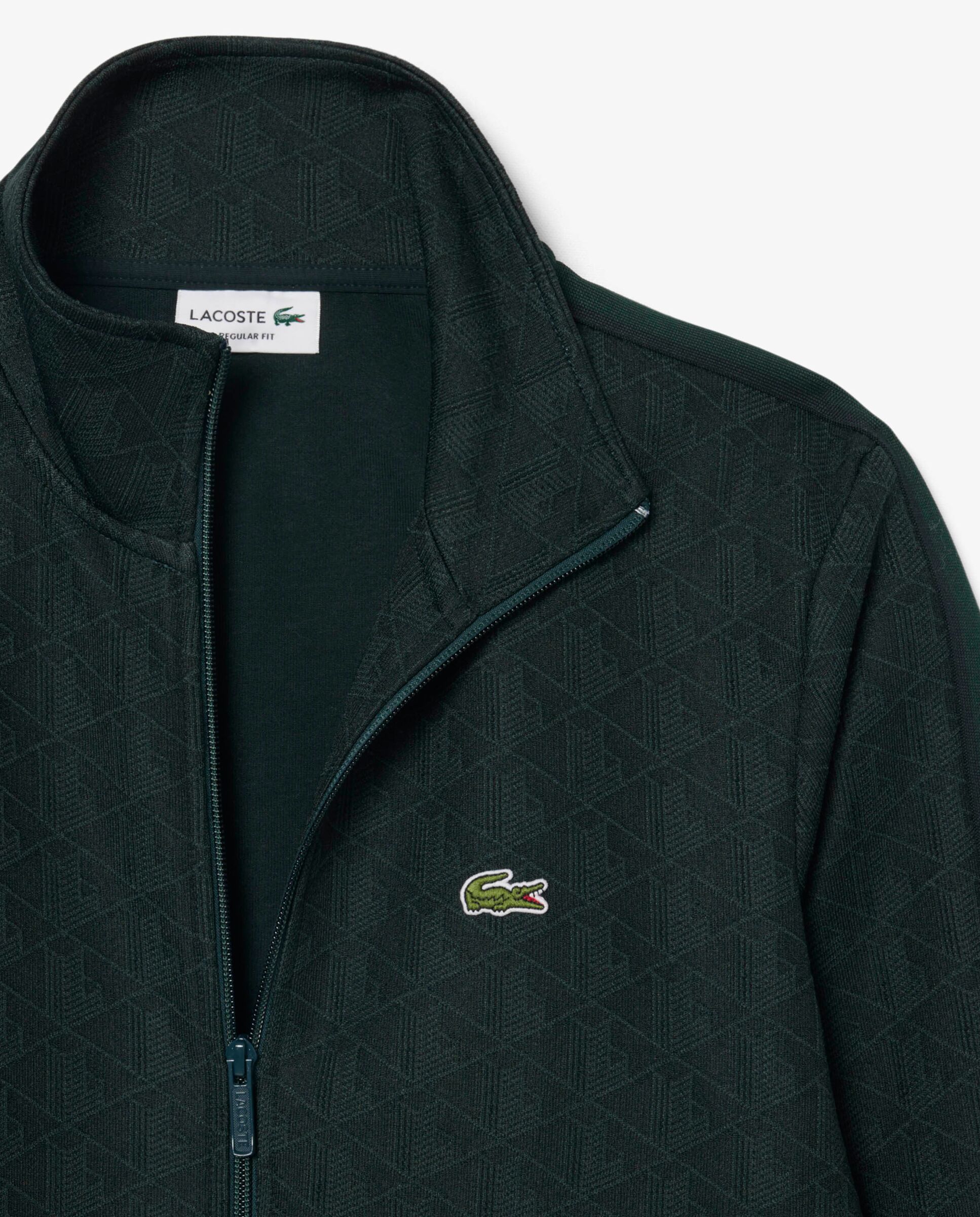 Chaqueta de hombre de chándal con cremallera de jacquard paris - Lacoste - Verde oscuro Verde oscuro-5