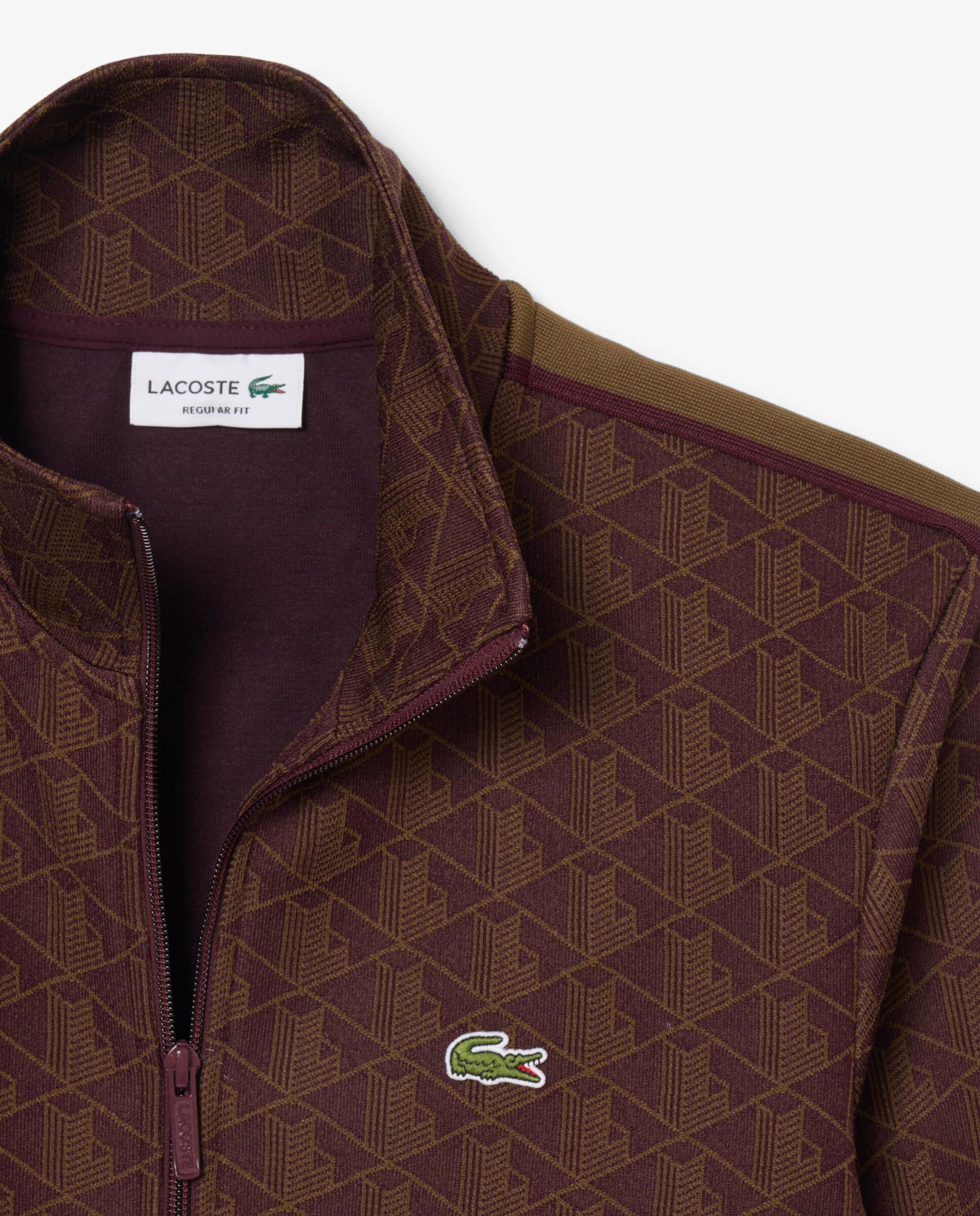 Chaqueta de hombre de chándal con cremallera de jacquard paris - Lacoste - Marrón Marrón-5