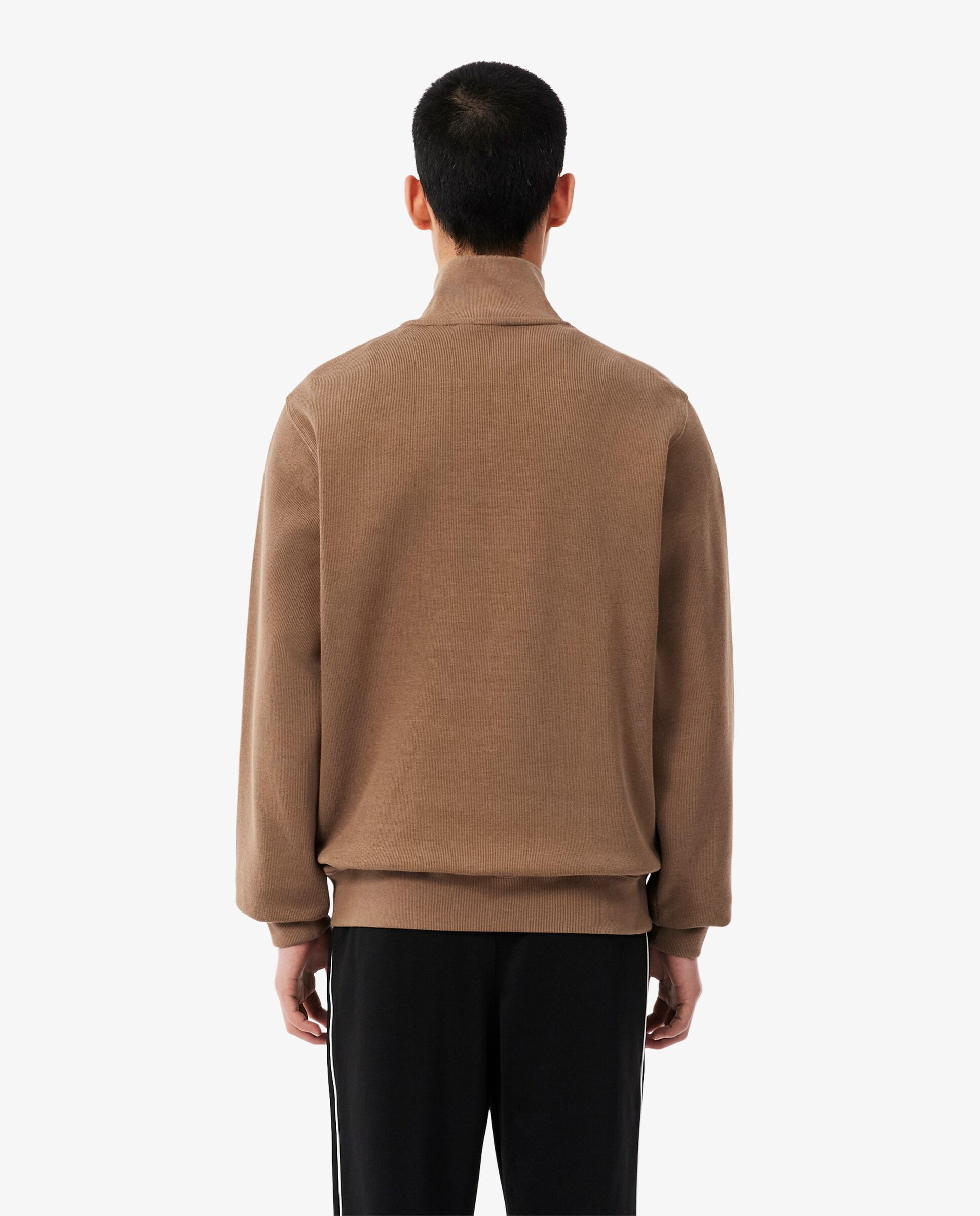 Sudadera de hombre de interlock con cuello alto y cremallera - Lacoste - Marrón Marrón-2