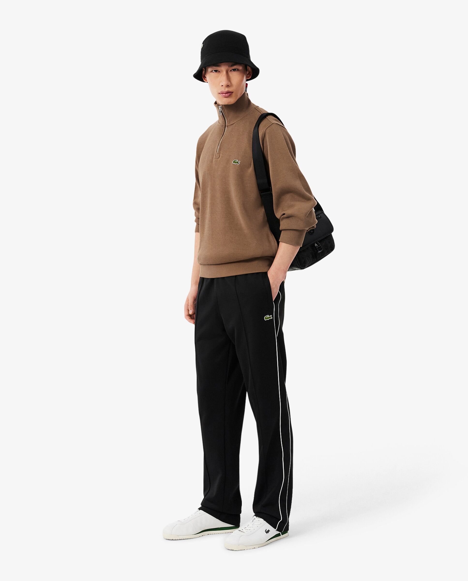Sudadera de hombre de interlock con cuello alto y cremallera - Lacoste - Marrón Marrón-4