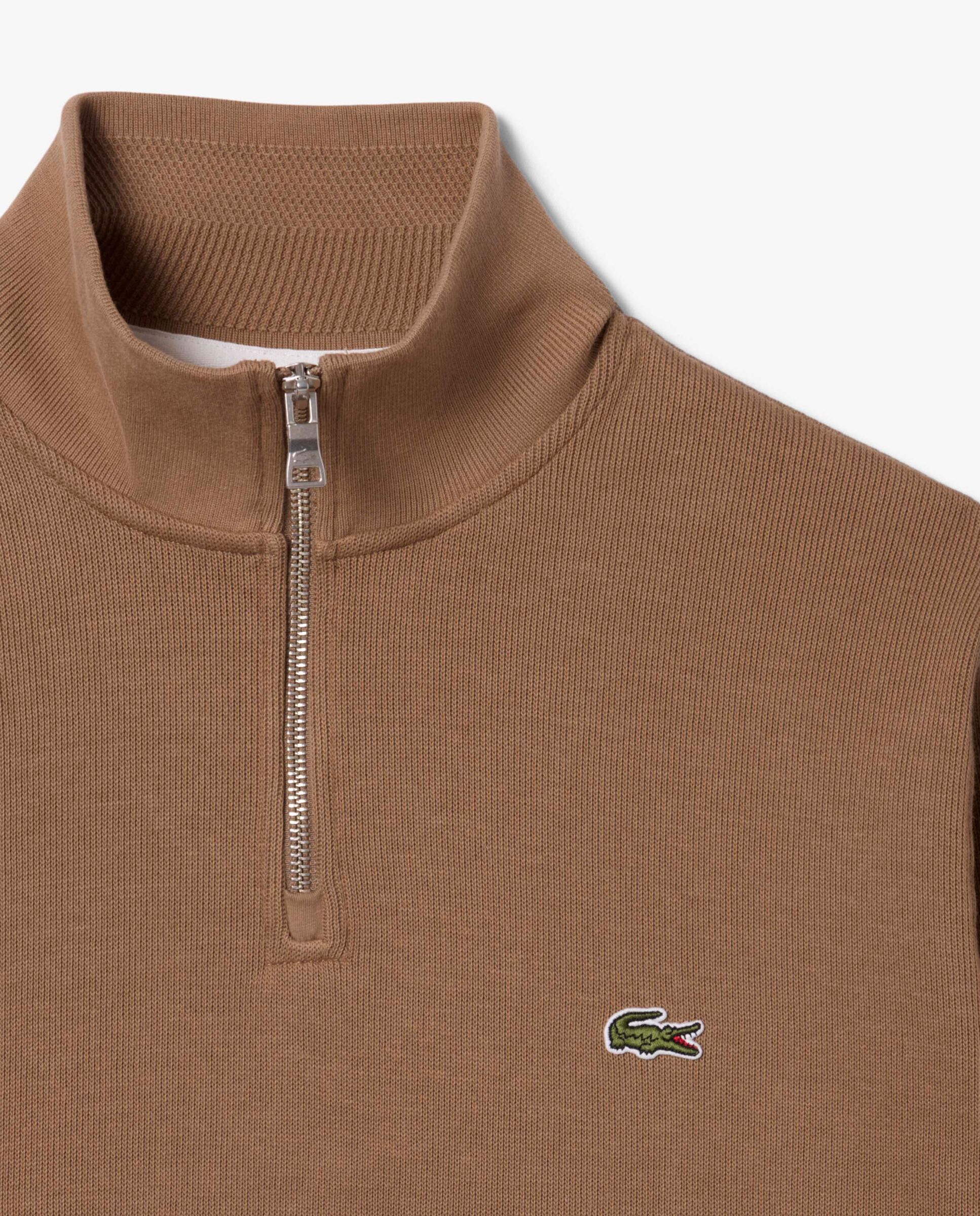 Sudadera de hombre de interlock con cuello alto y cremallera - Lacoste - Marrón Marrón-5