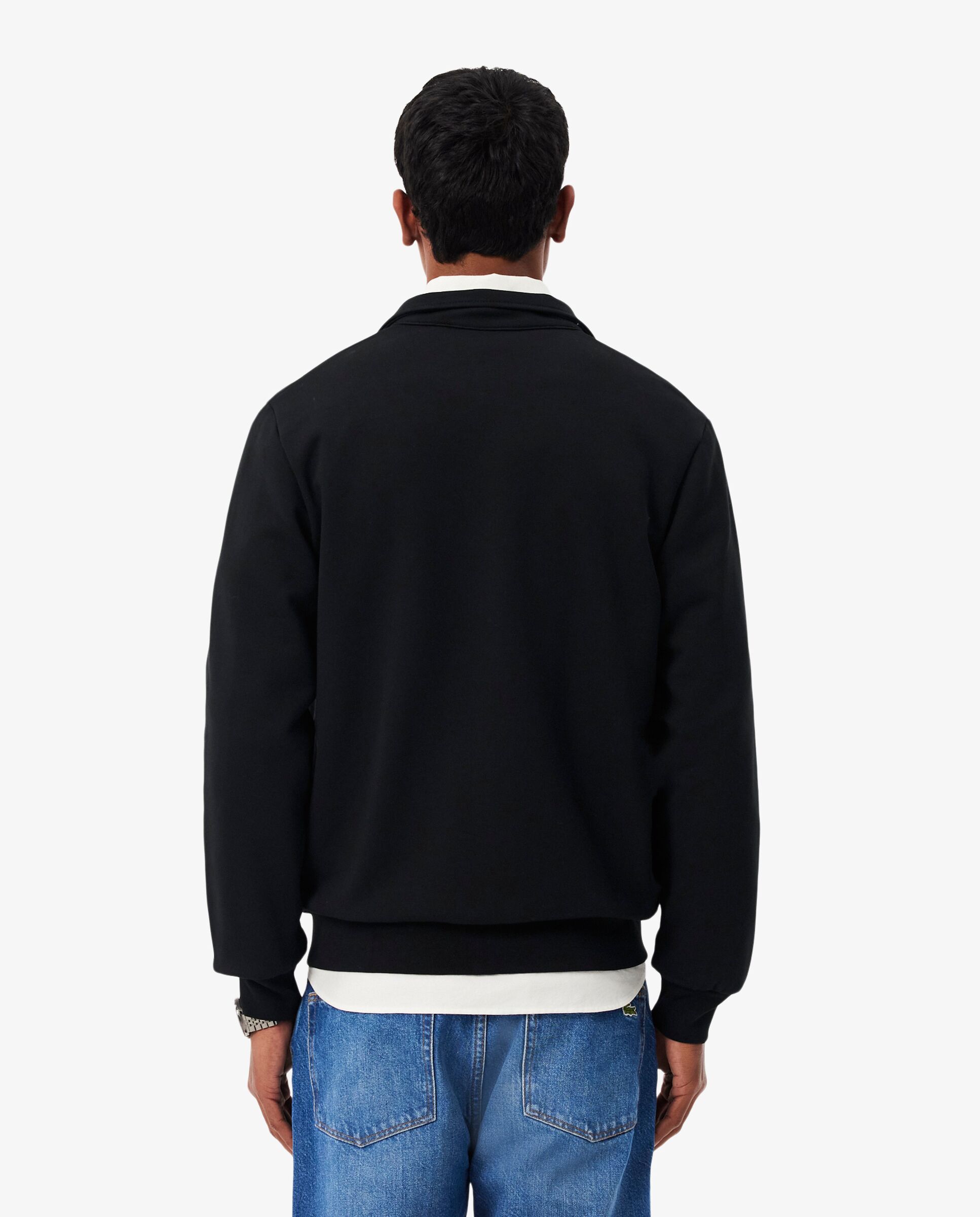 Sudadera de hombre con cremallera de felpa de algodón en azul - Lacoste - Negro Negro-2