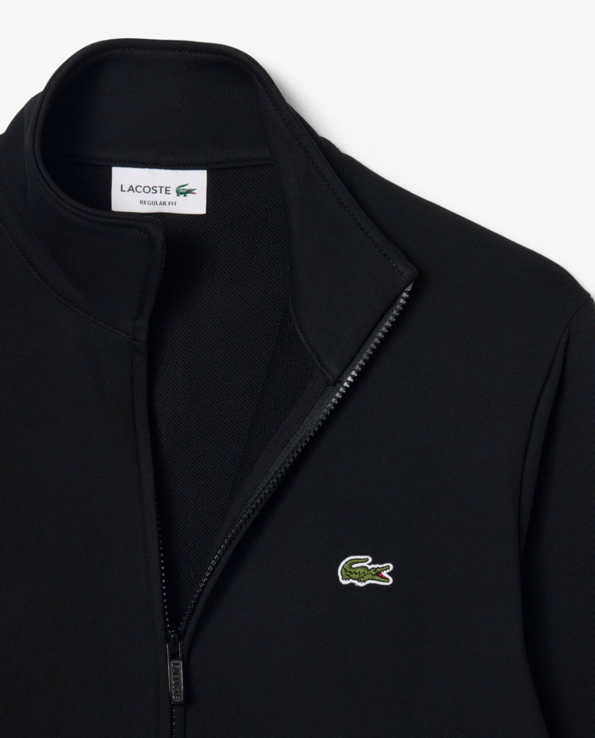 Sudadera de hombre con cremallera de felpa de algodón en azul - Lacoste - Negro Negro-5