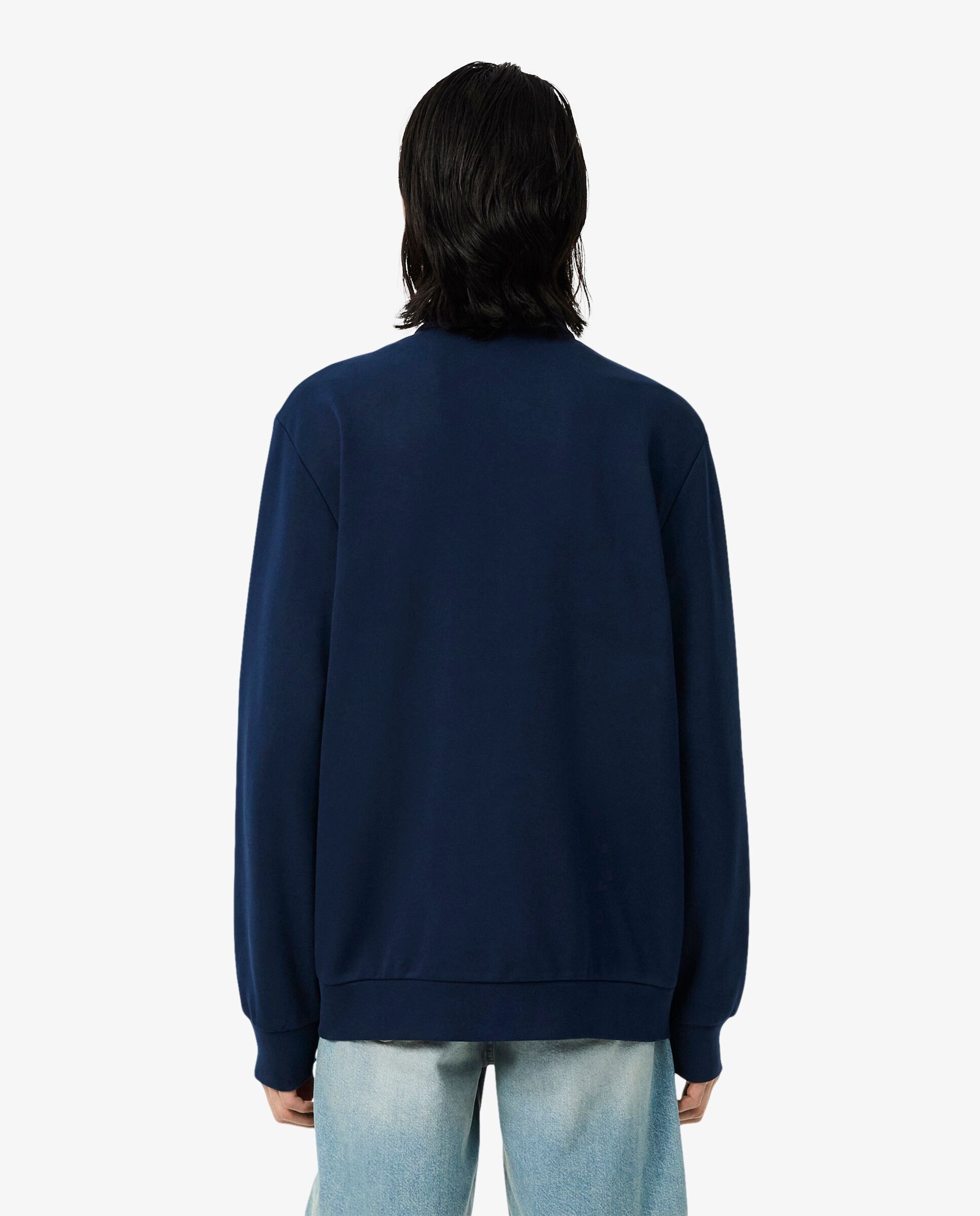 Sudadera de hombre con cremallera de felpa de algodón en azul - Lacoste - Azul marino Azul marino-2