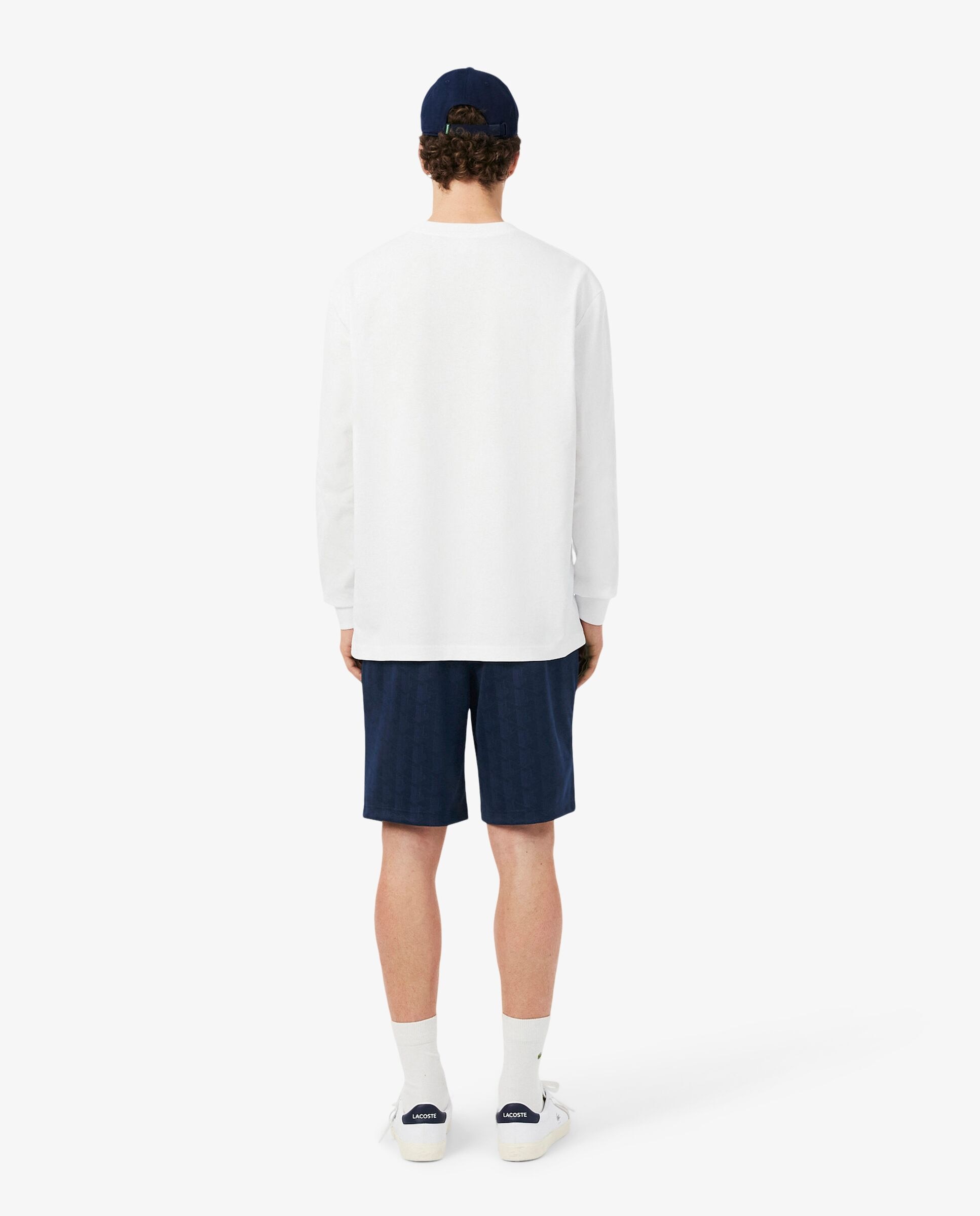 Bermudas de hombre de jacquard con monograma de corte regular en azul - Lacoste - Azul marino Azul marino-2