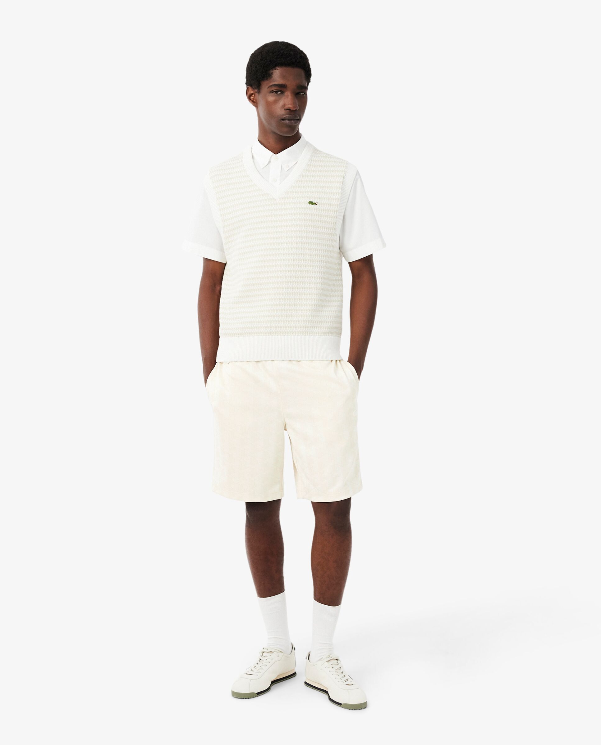 Imagen 0 de Bermudas de hombre de jacquard con monograma de corte regular en azul Beige