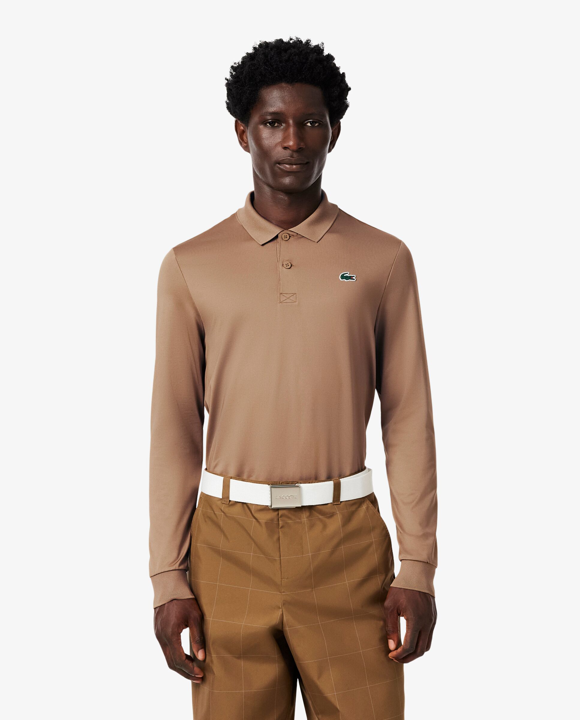 Polo de golf de manga larga y corte regular de hombre Ultra Dry Lacoste - Marrón Marrón-1