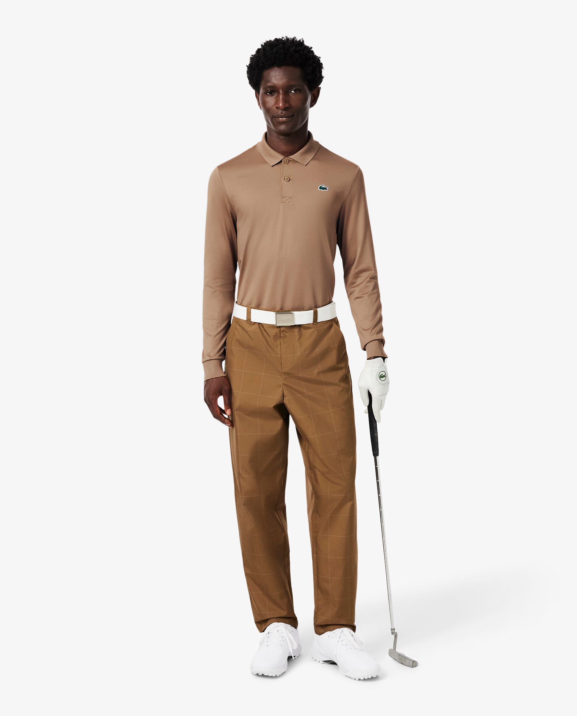 Polo de golf de manga larga y corte regular de hombre Ultra Dry Lacoste - Marrón Marrón-4
