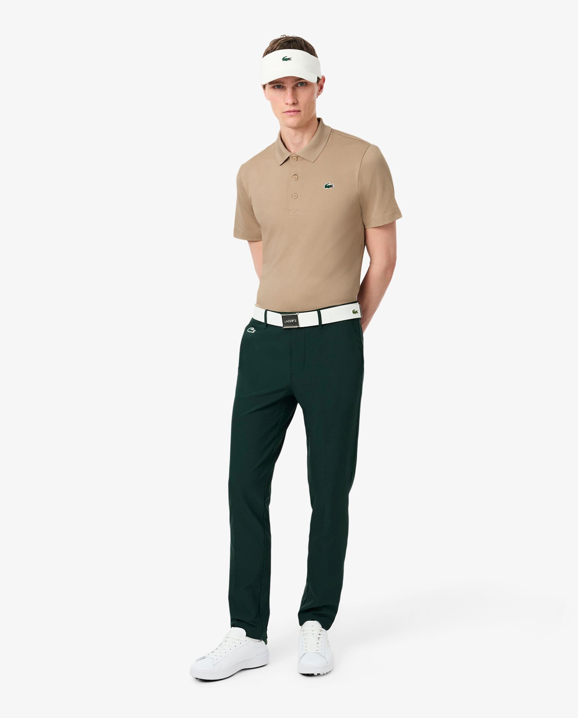 Polo de golf elástico de hombre Ultra-Dry Lacoste - Beige Beige-4
