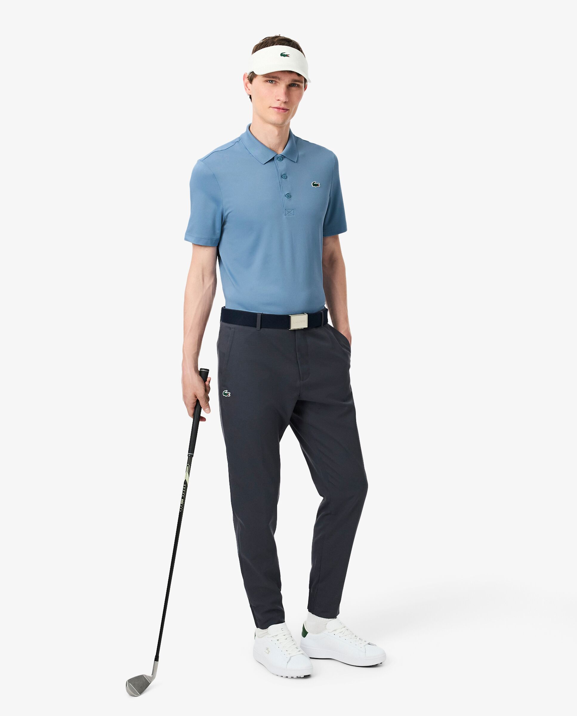 Polo de golf elástico de hombre Ultra-Dry Lacoste - Azul anticuario Azul anticuario-4