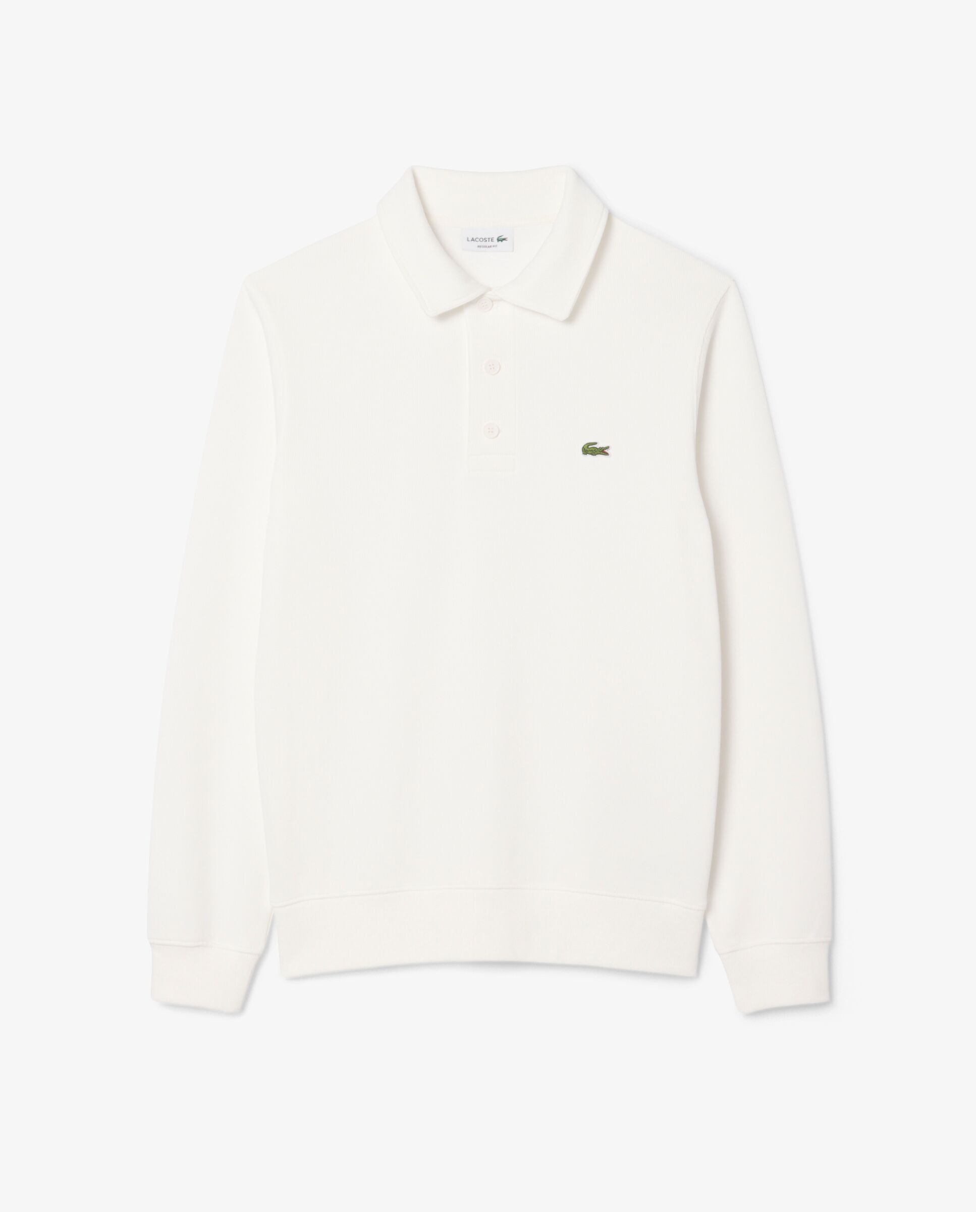 Sudadera de hombre con cuello polo de hombre de canalé de algodón en - Lacoste - Blanco Blanco-6