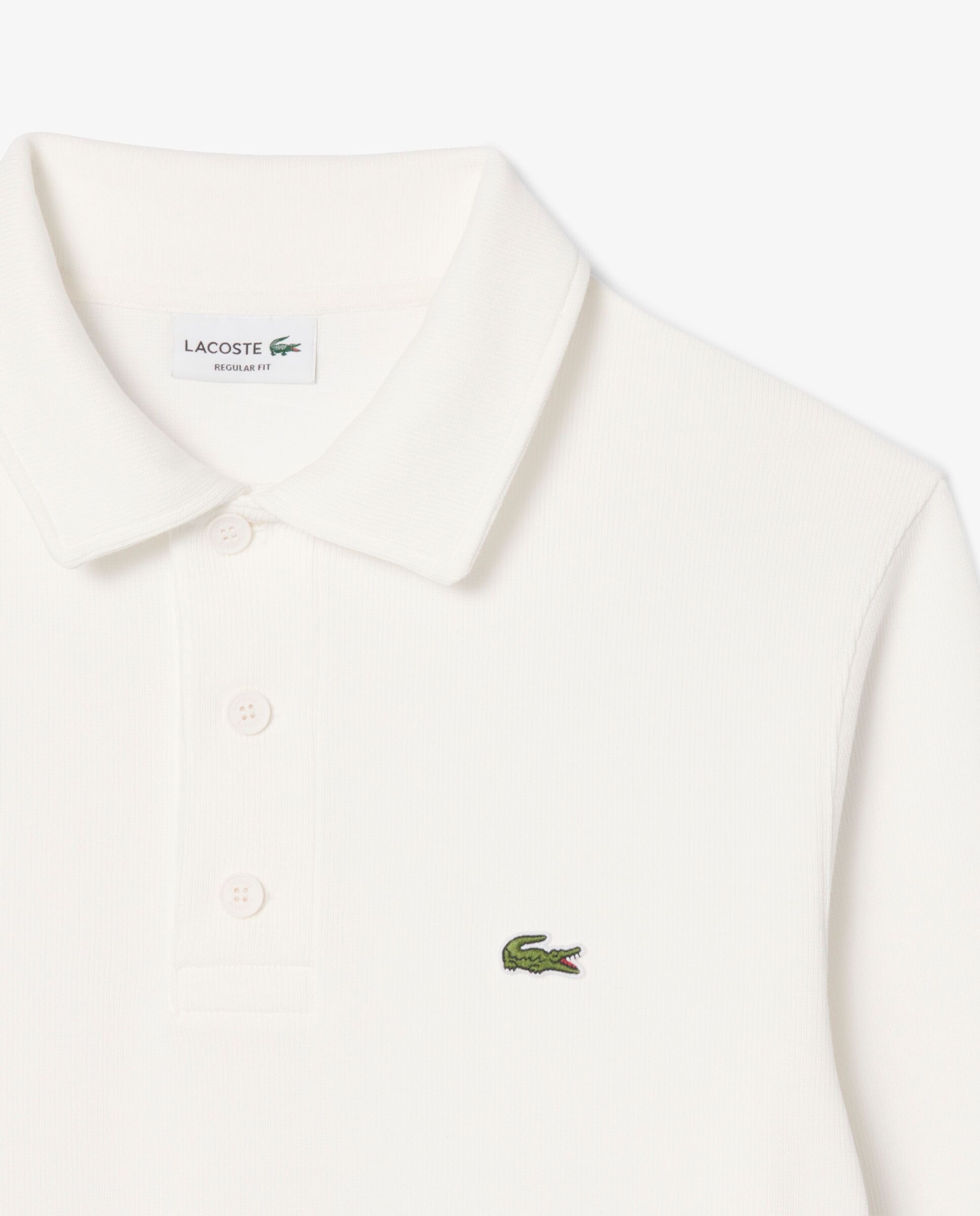 Sudadera de hombre con cuello polo de hombre de canalé de algodón en - Lacoste - Blanco Blanco-5