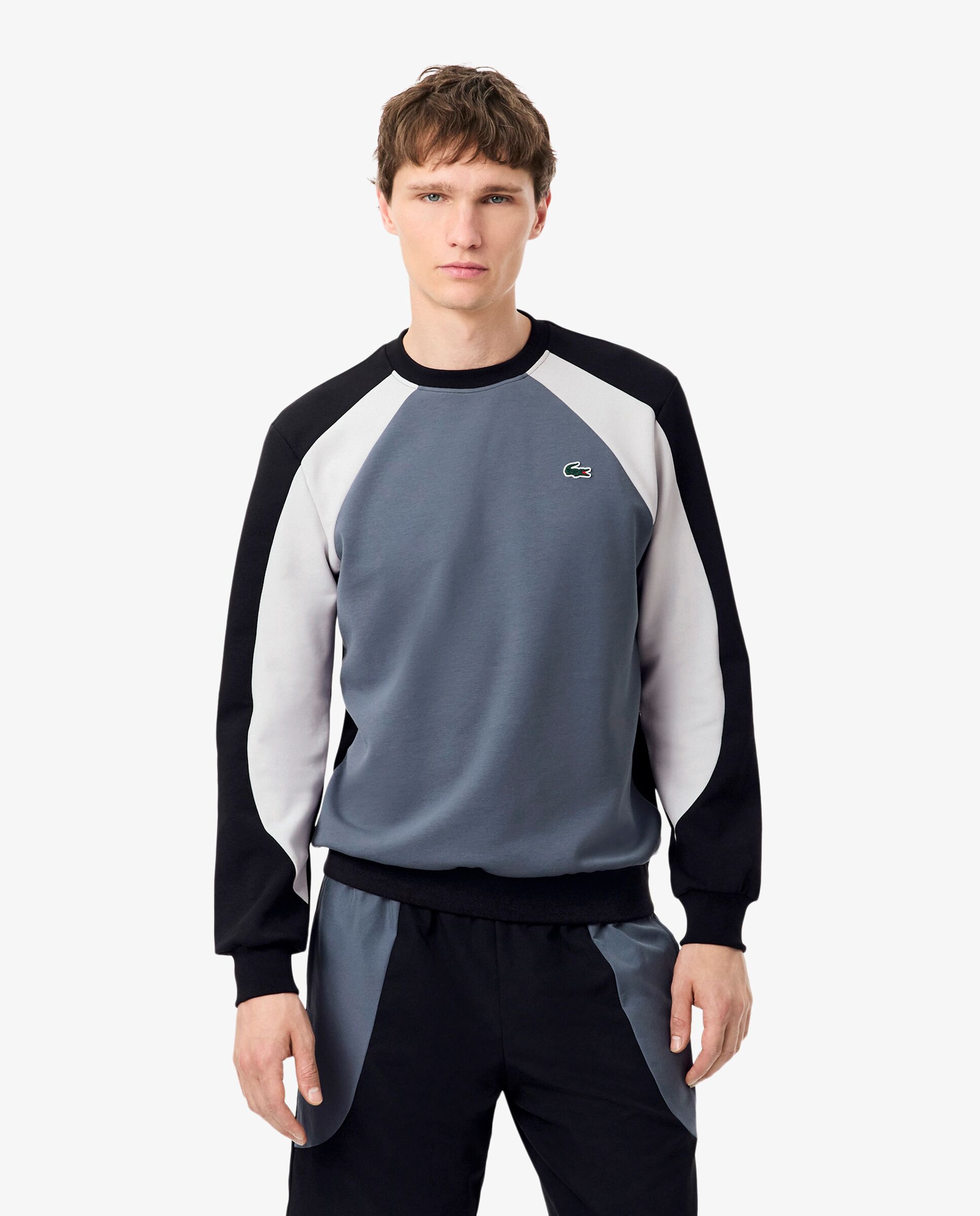 Sudadera de hombre deportiva con bloques de color en - Lacoste - Negro Negro-1