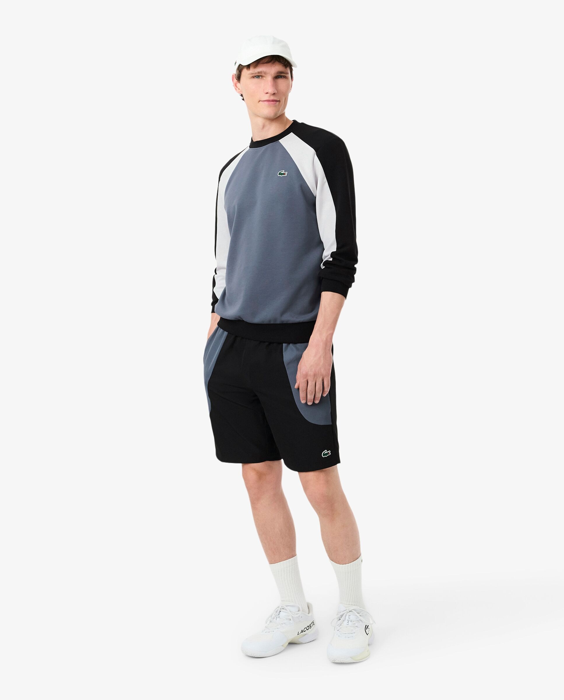 Sudadera de hombre deportiva con bloques de color en - Lacoste - Negro Negro-4