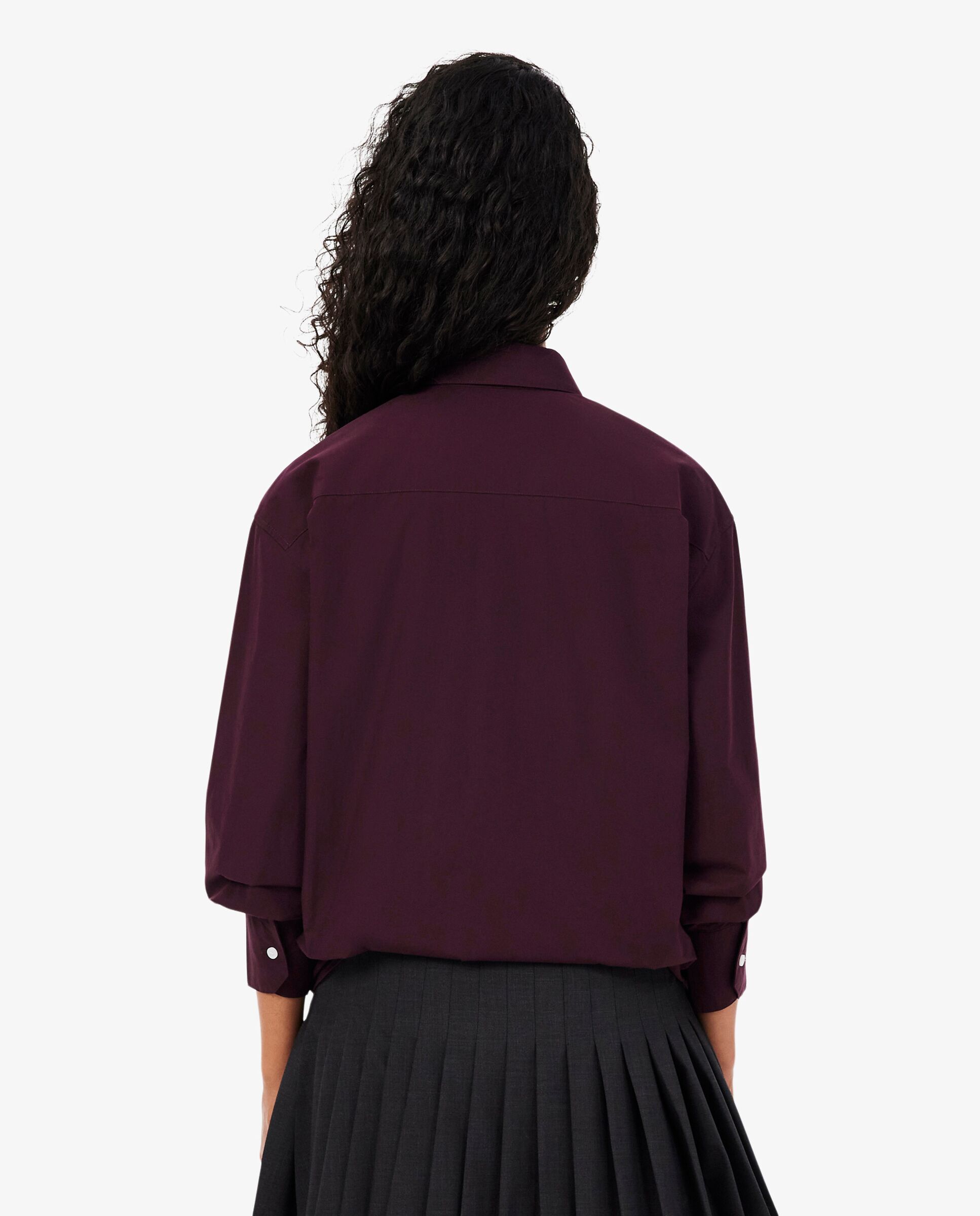 Camisa de mujer oversized de popelín de algodón en marrón de manga larga - Lacoste - Marrón Marrón-2