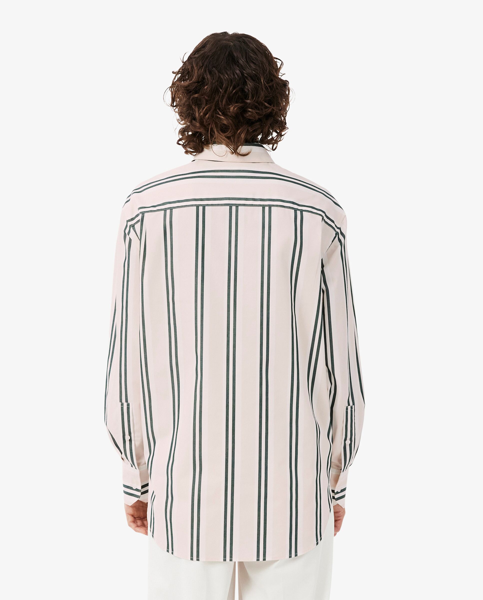 Camisa de mujer oversized de popelín de algodón en marrón de manga larga - Lacoste - Rosa Rosa-2