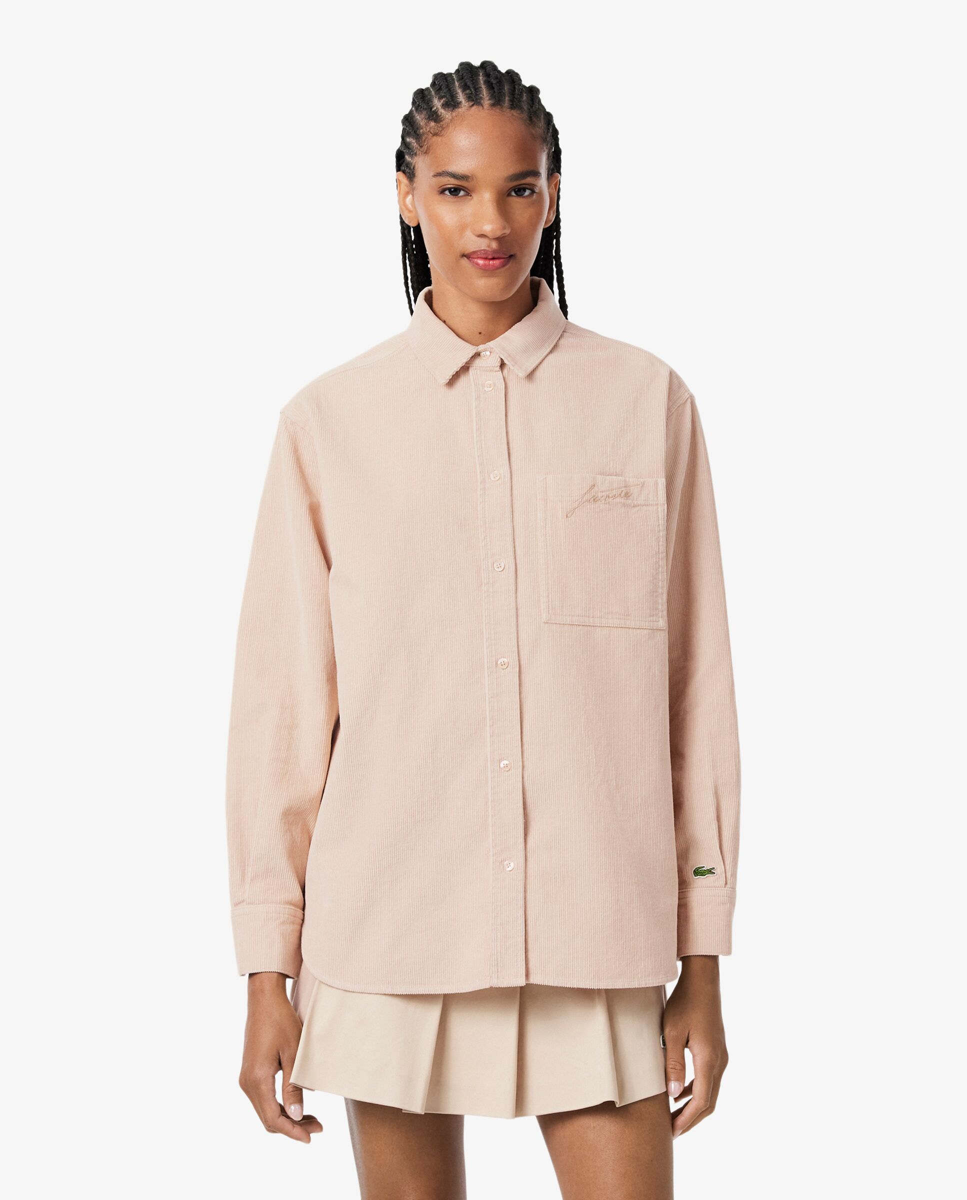 Sobrecamisa de mujer de pana de manga larga - Lacoste - Beige Beige-1