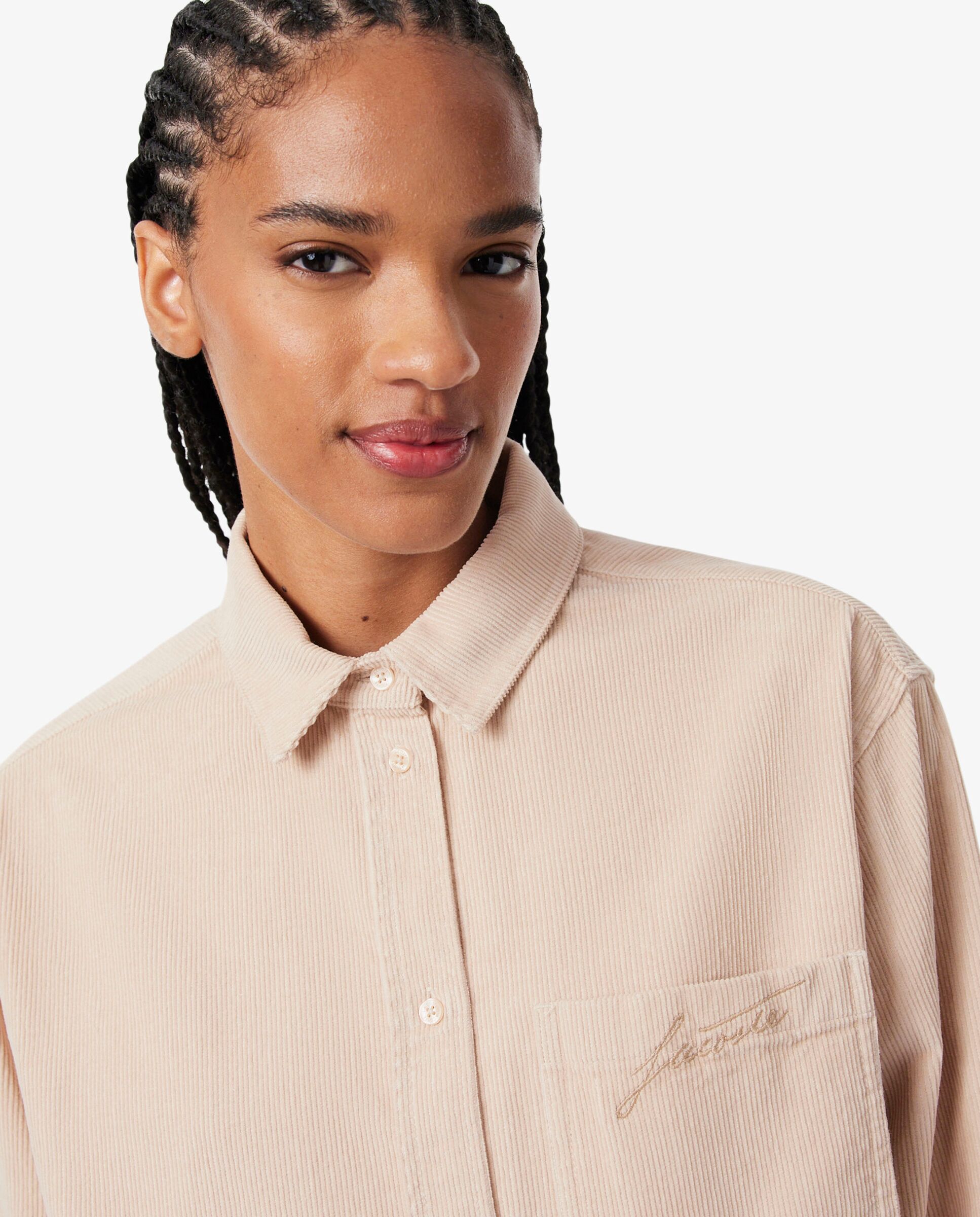 Sobrecamisa de mujer de pana de manga larga - Lacoste - Beige Beige-3