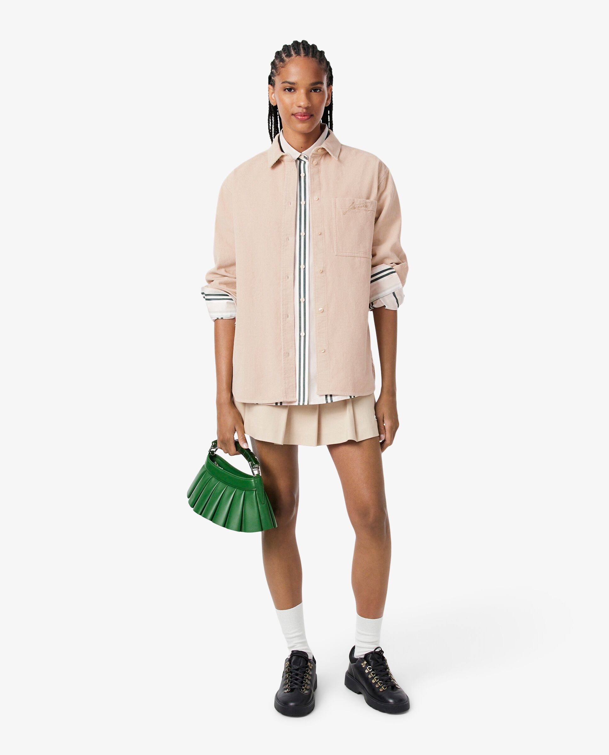 Sobrecamisa de mujer de pana de manga larga - Lacoste - Beige Beige-4