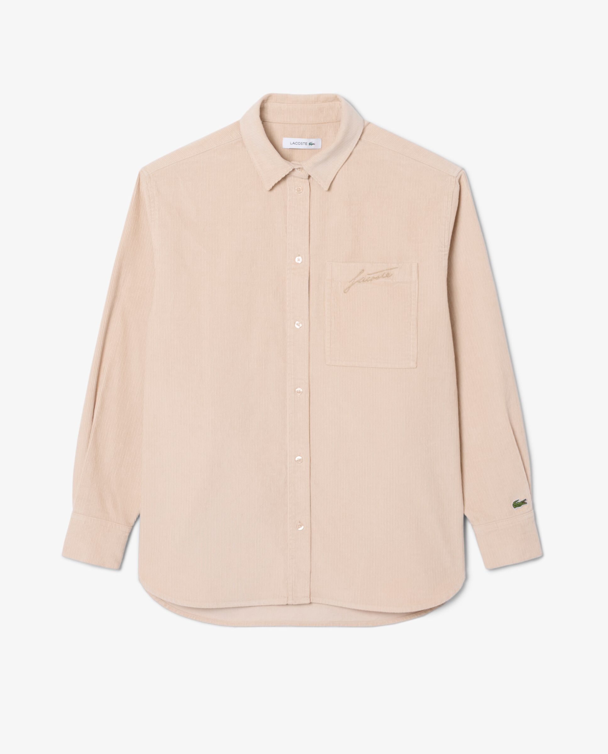 Sobrecamisa de mujer de pana de manga larga - Lacoste - Beige Beige-6