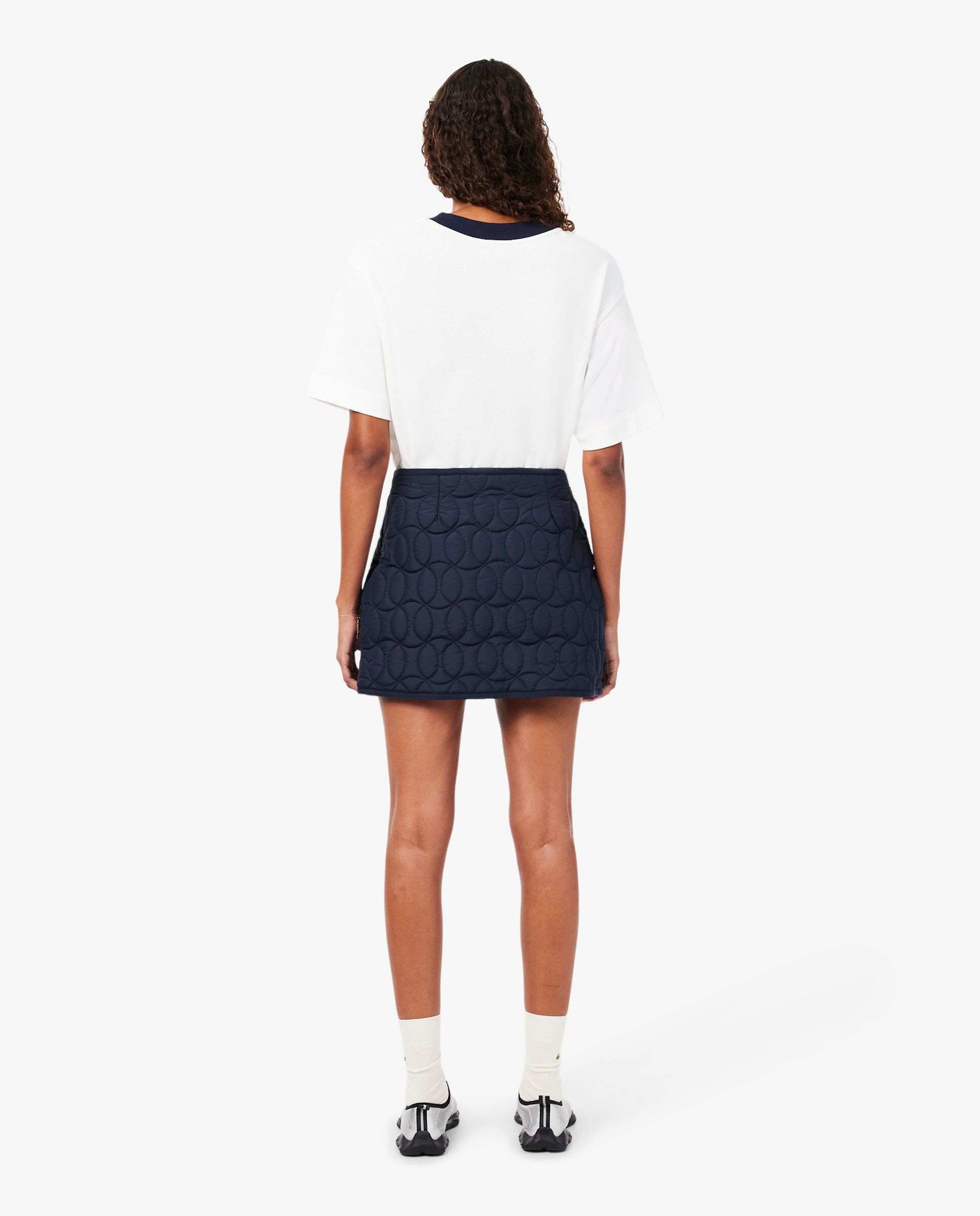 Falda corta acolchada hidrófuga con motivos de tenis en azul - Lacoste - Azul marino Azul marino-2