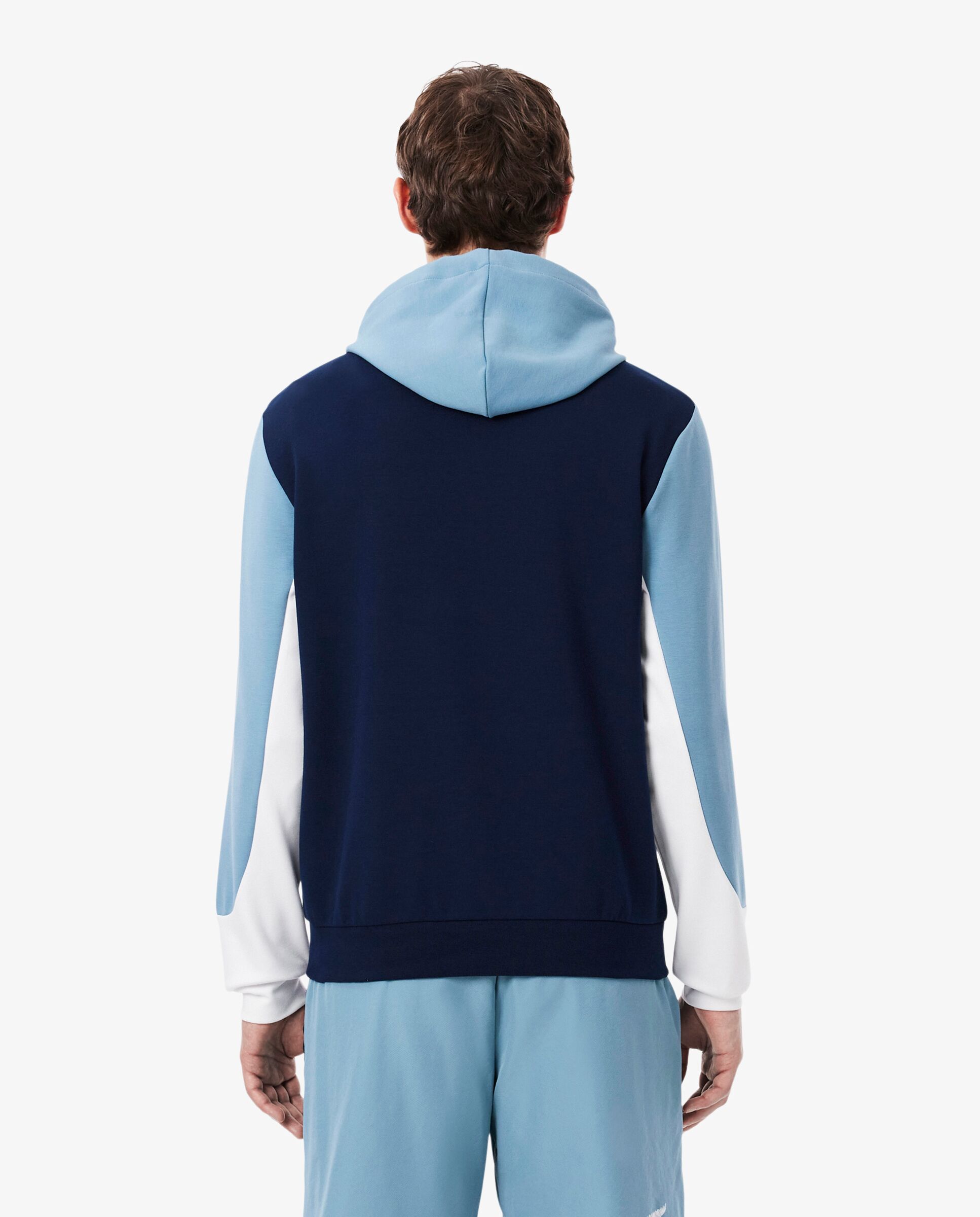 Sudadera de hombre deportiva con capucha y cremallera y bloques de color en bleu marine / bleu / blanc - Lacoste - Azul Azul-2