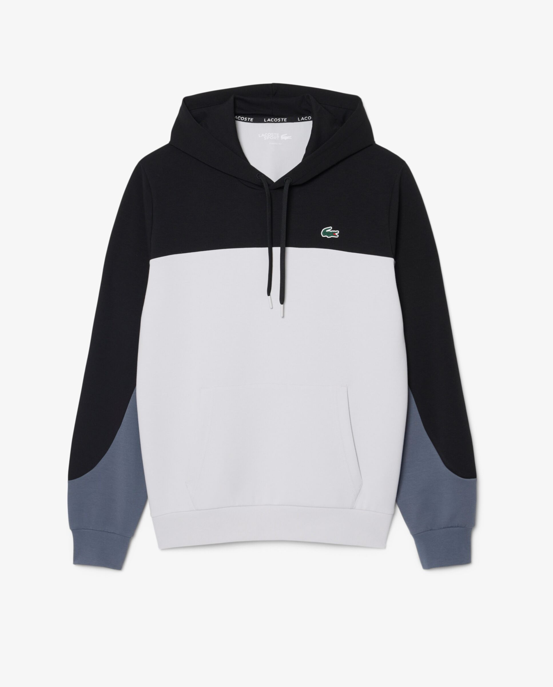 Sudadera de hombre deportiva con capucha y cremallera y bloques de color en bleu marine / bleu / blanc - Lacoste - Gris Gris-5