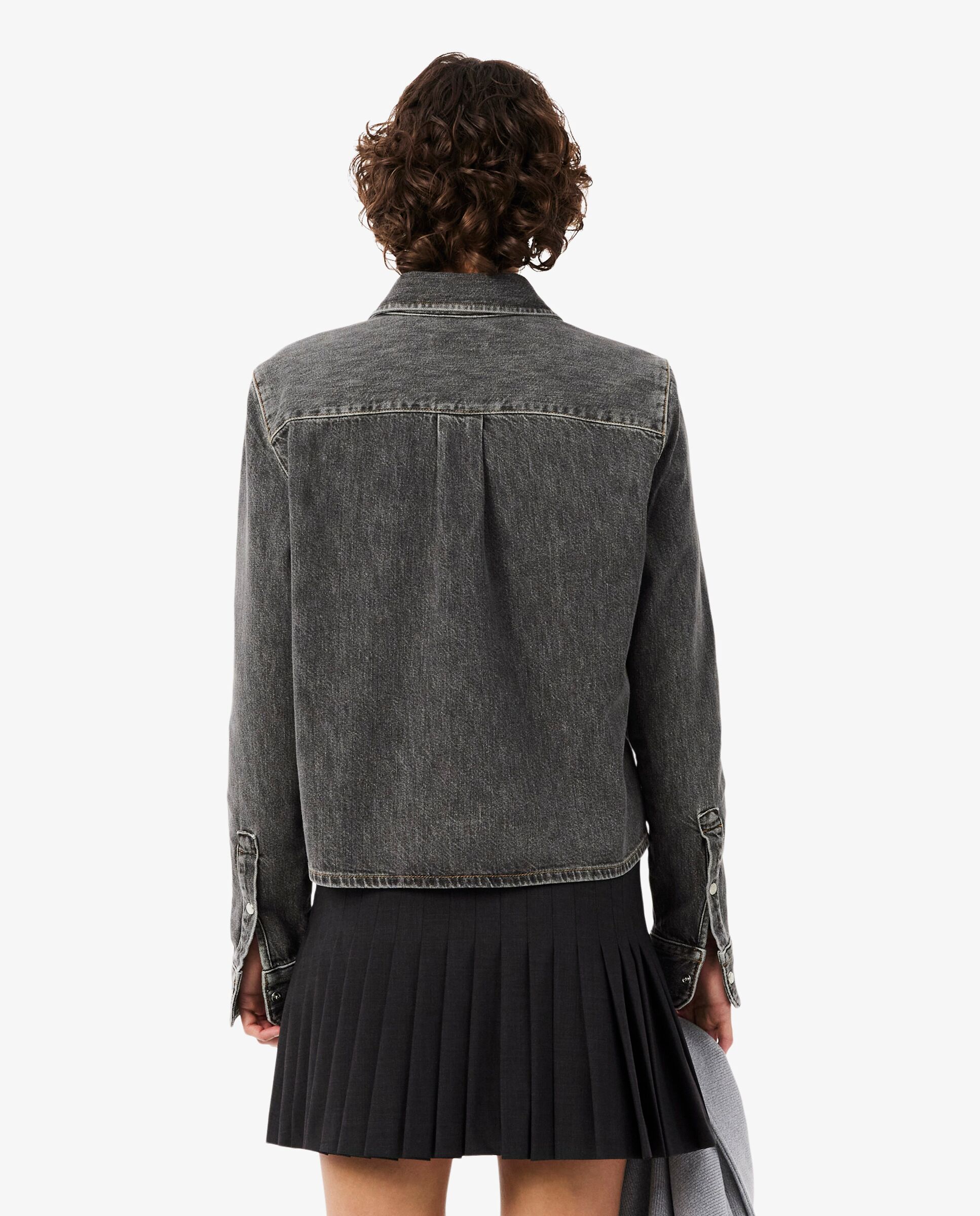 Camisa de mujer denim ligera de corte regular en azul de manga larga - Lacoste - Gris oscuro Gris oscuro-2