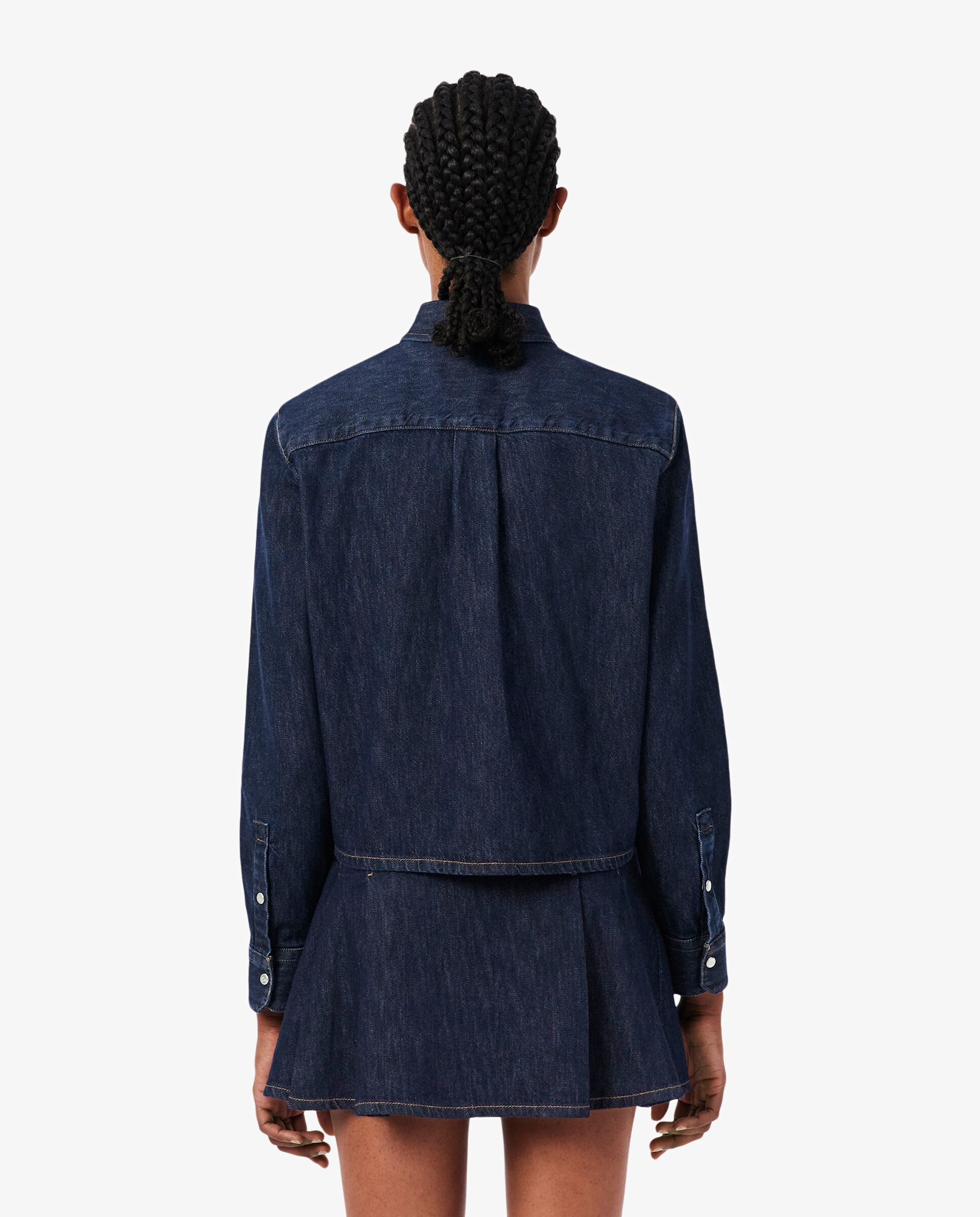 Camisa de mujer denim ligera de corte regular en azul de manga larga - Lacoste - Azul Azul-2