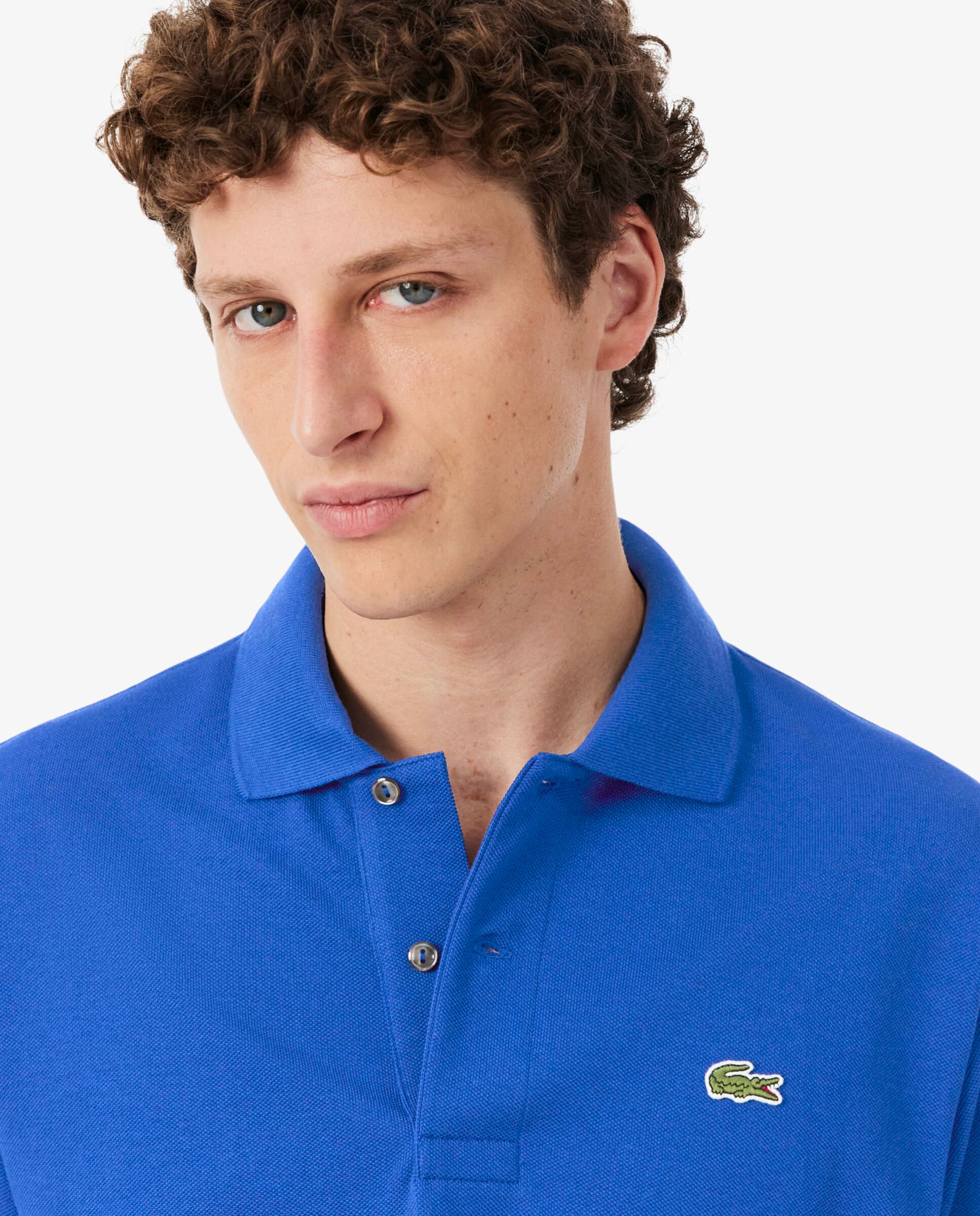 Polo de hombre jaspeado de corte clásico de manga corta - Lacoste - Azul Océano Azul Océano-3