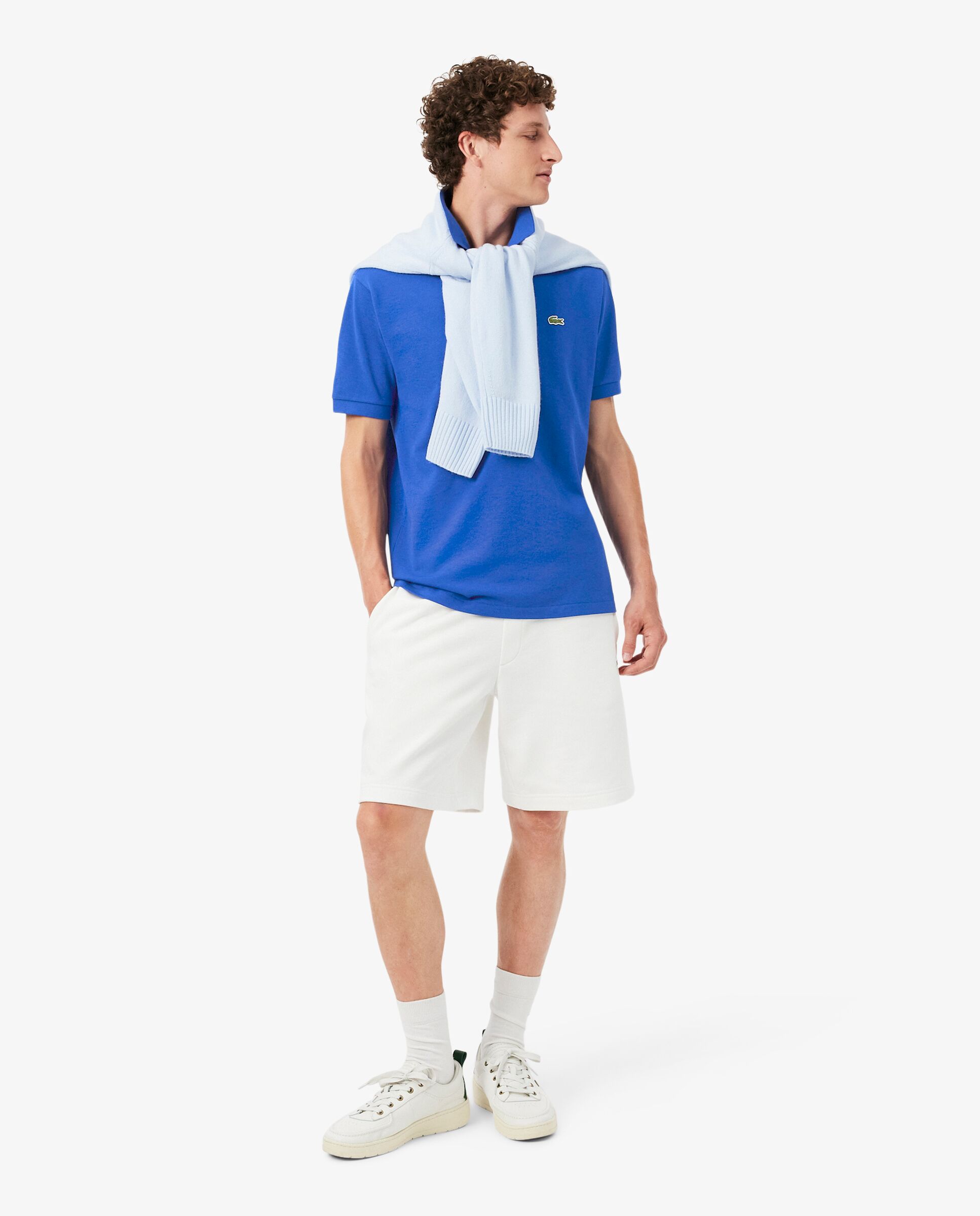 Polo de hombre jaspeado de corte clásico de manga corta - Lacoste - Azul Océano Azul Océano-4