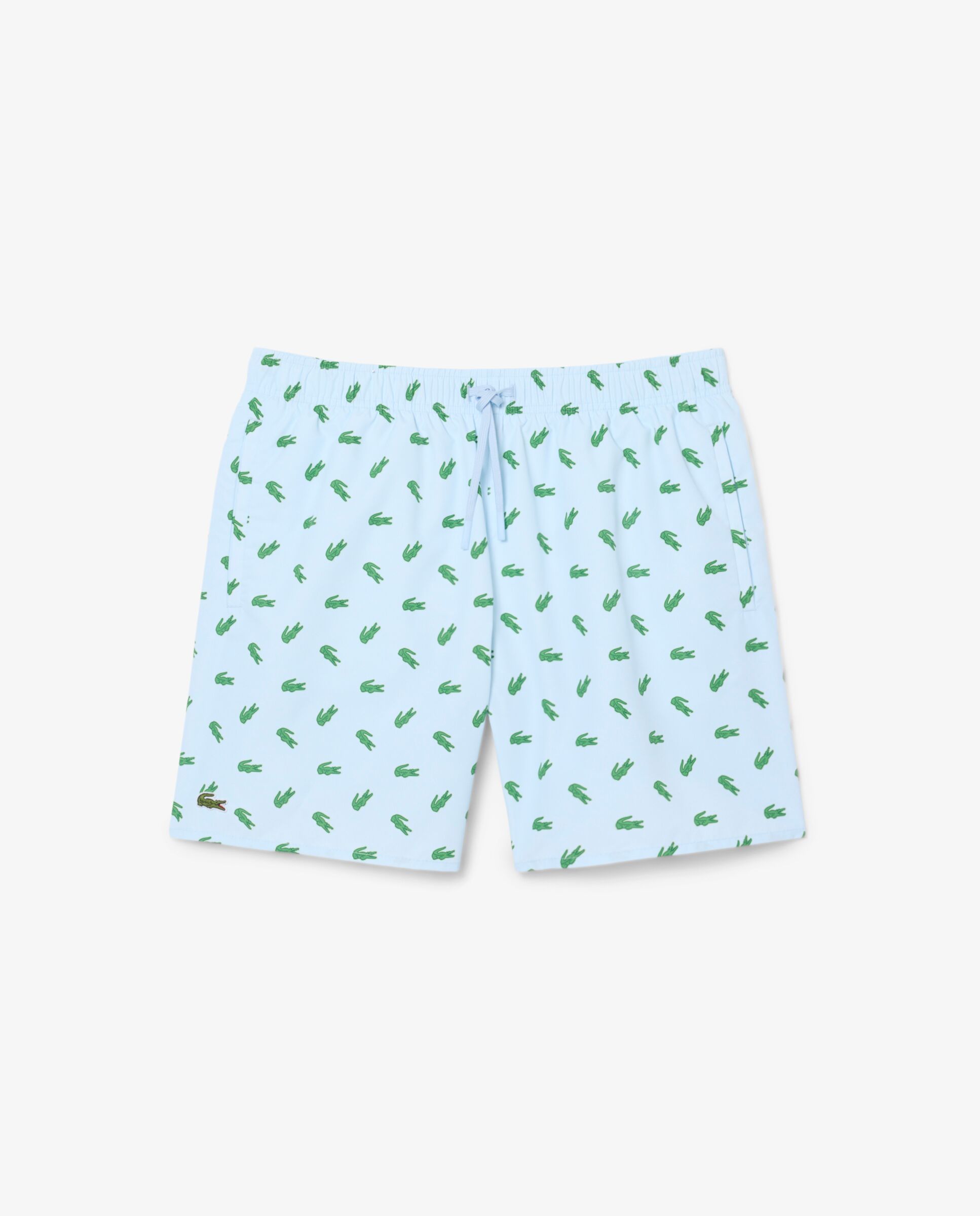 Short de baño de largo medio con estampado de cocodrilos en rose pale - Lacoste - Azul claro Azul claro-6