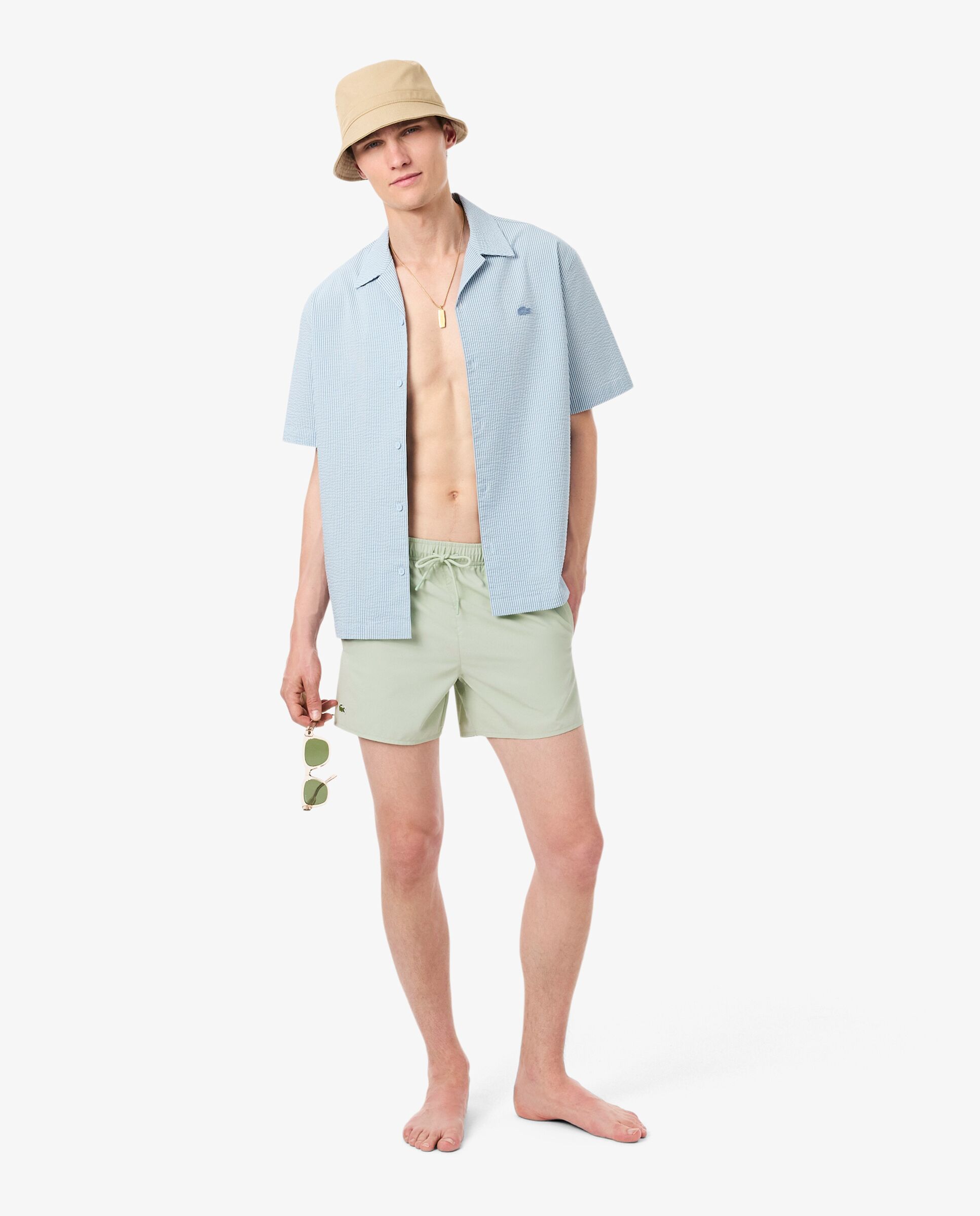 Bañadores boxer de hombre de poliéster - Lacoste - Verde Verde-4