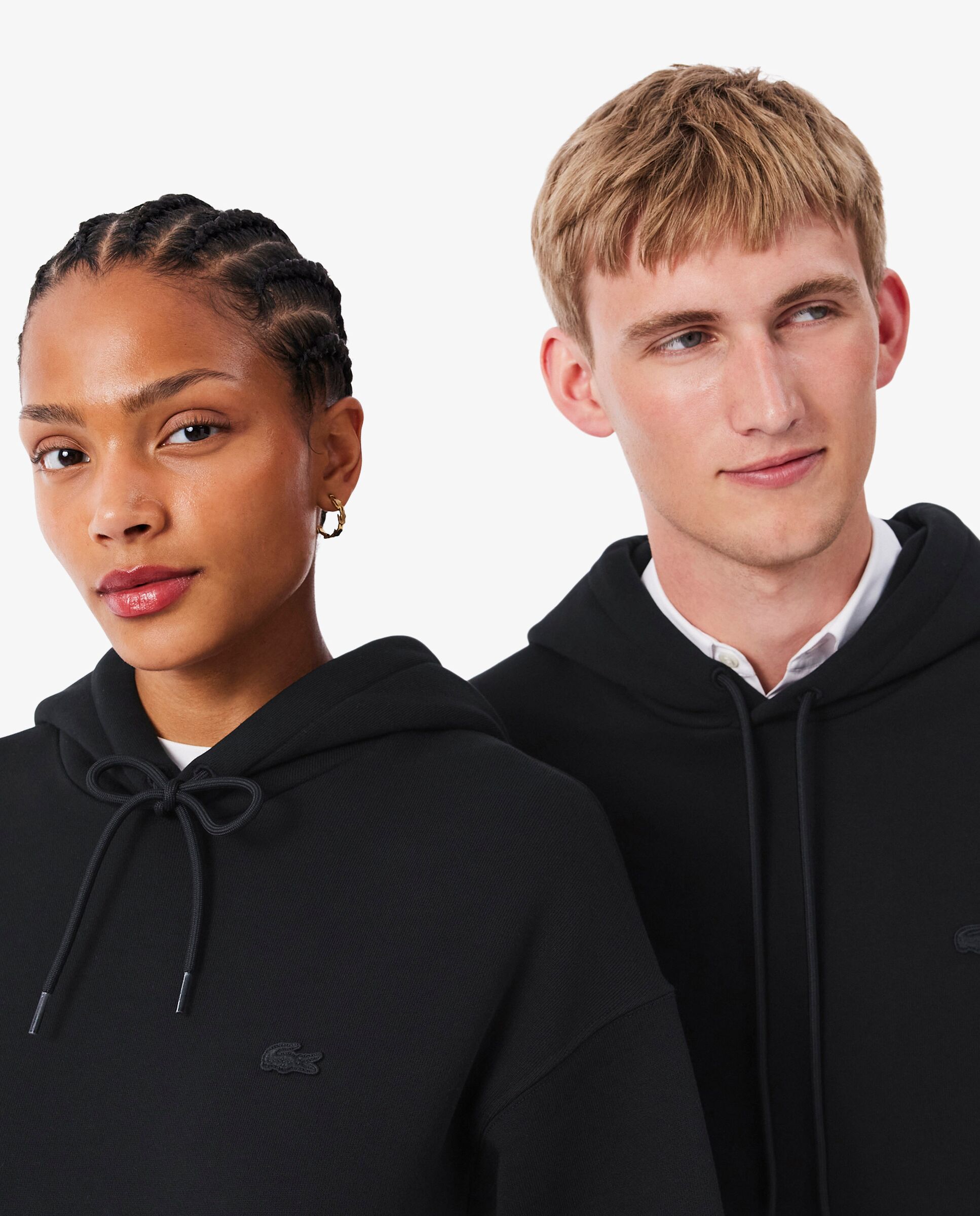 Sudadera unisex con capucha de felpa gruesa - Lacoste - Negro Negro-3