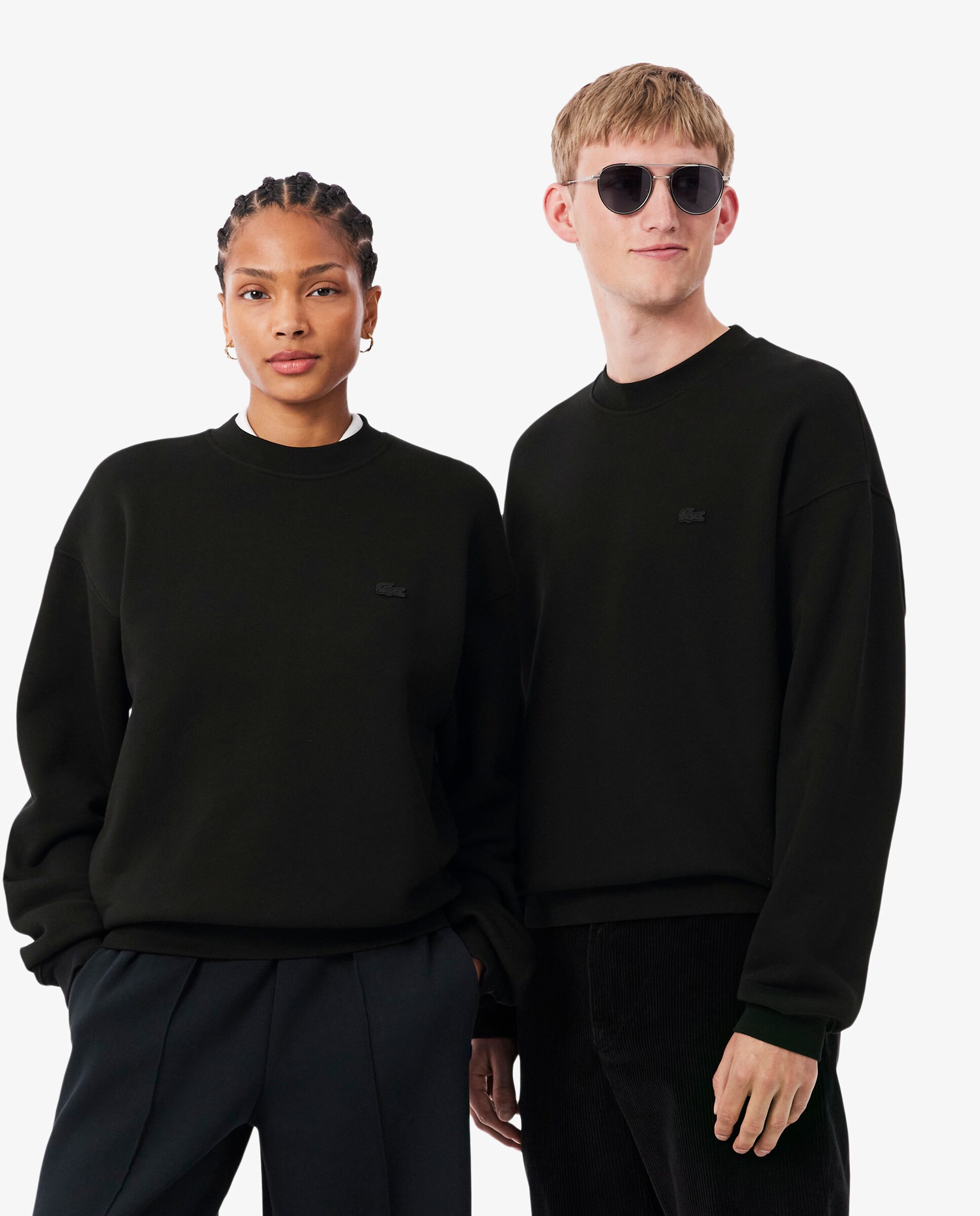 Sudadera de hombre de felpa gruesa de corte amplio - Lacoste - Negro Negro-1